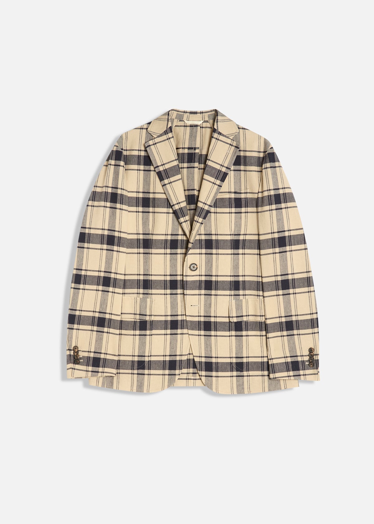 Aabenzio Checked Blazer White Coats & Jackets