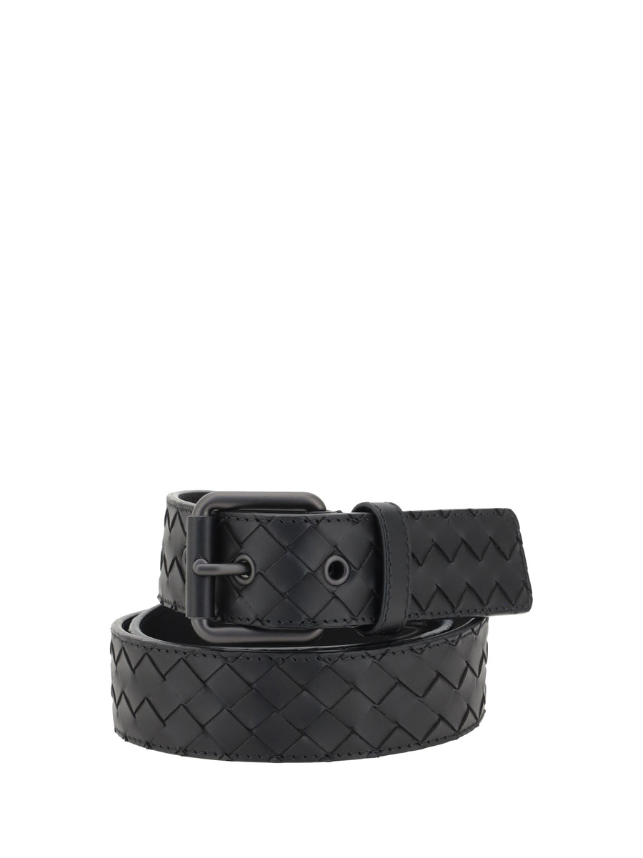 Belt Intrecciato Black Calf Leather