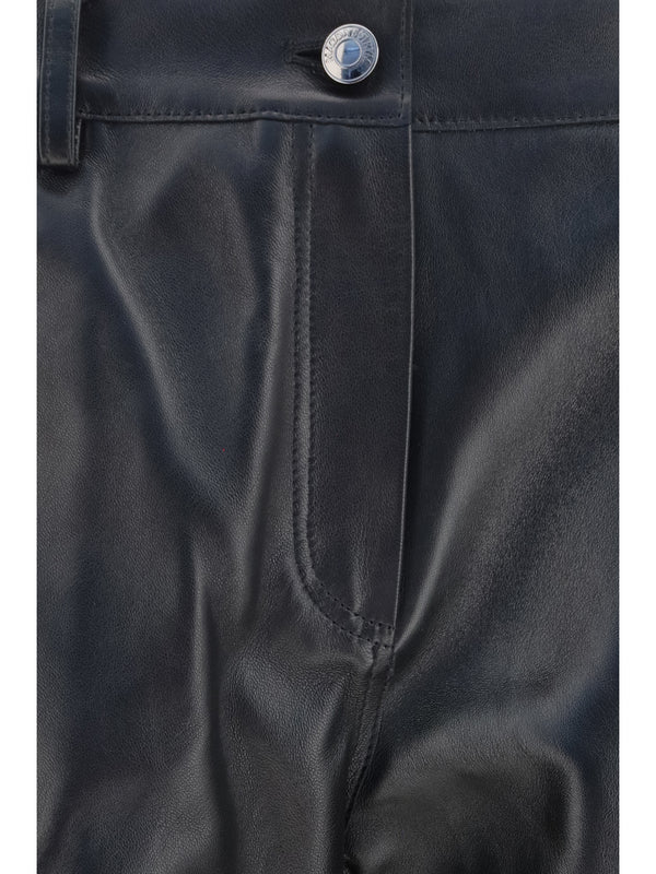 Leather Straight-Leg Pants Black Sheep Trousers