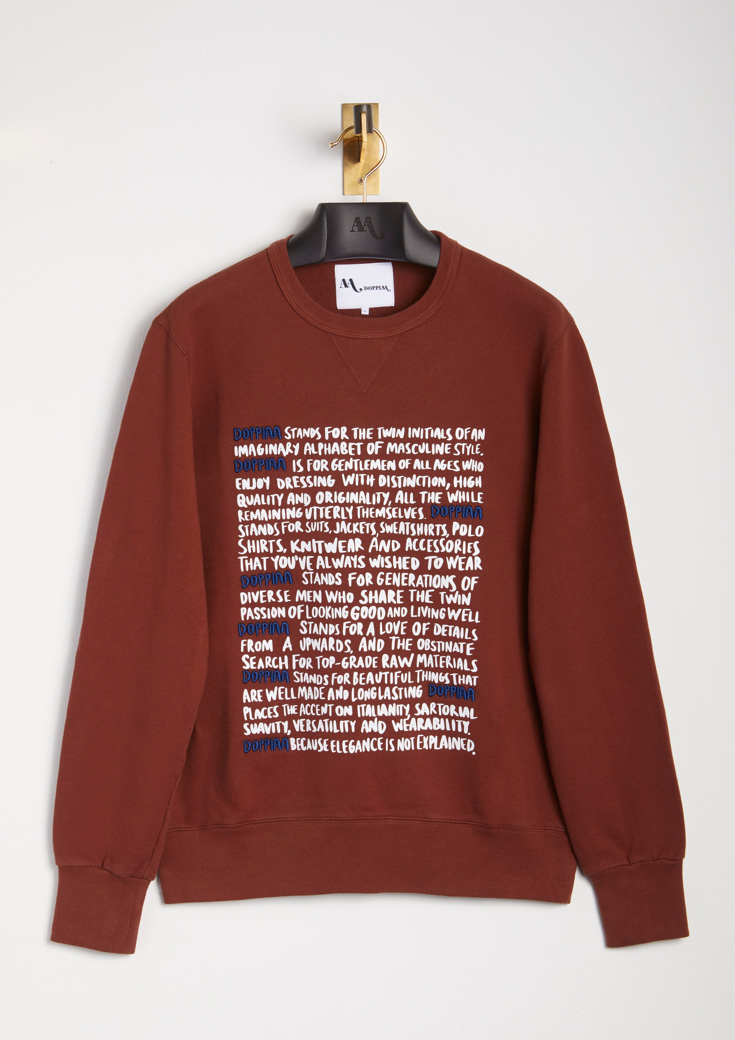 Aacaste Doppiaa Statement Crew Neck Sweatshirt Brown Sweatshirts & Poloshirts
