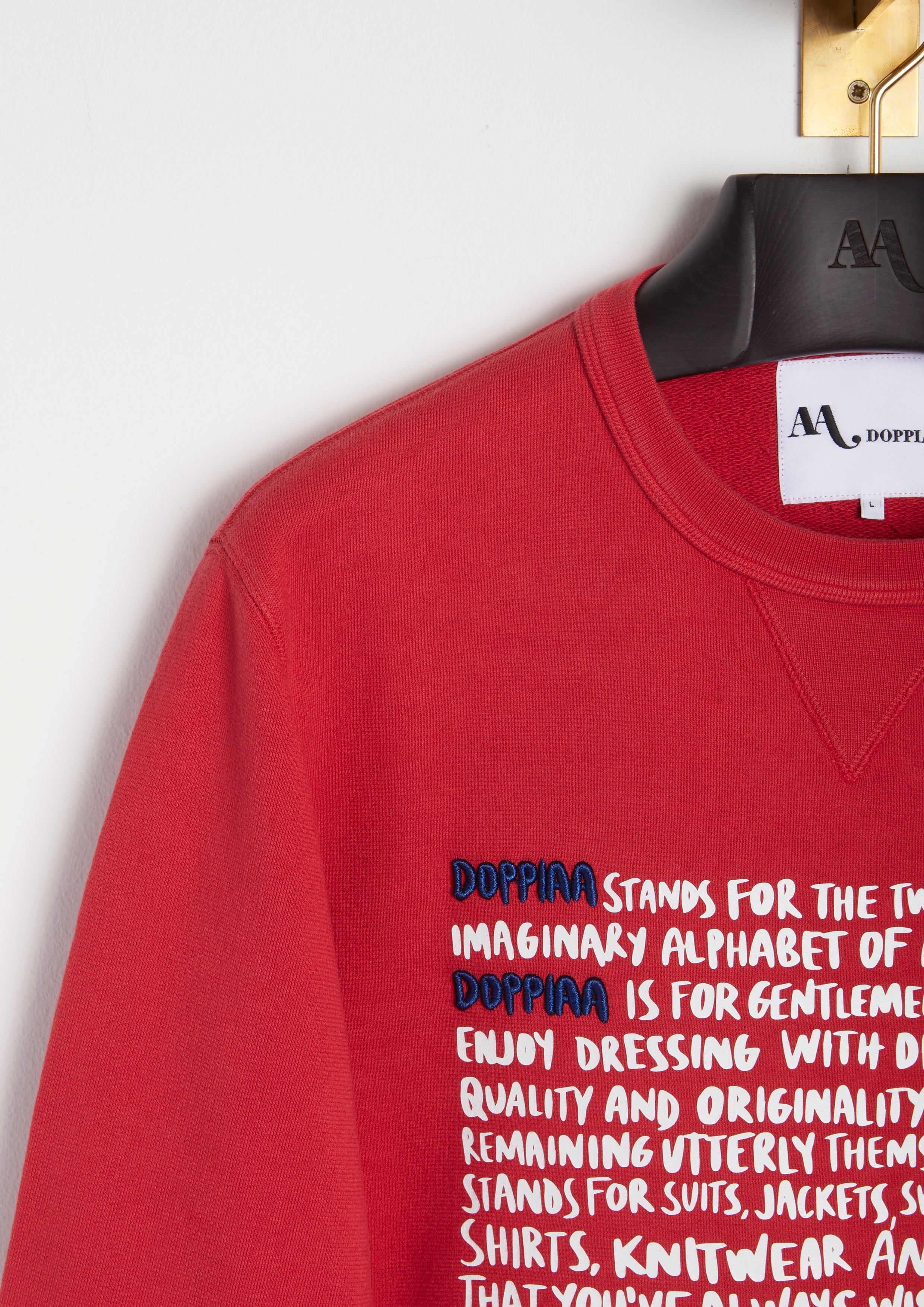 Aacaste Doppiaa Statement Crew Neck Sweatshirt Red Sweatshirts & Poloshirts