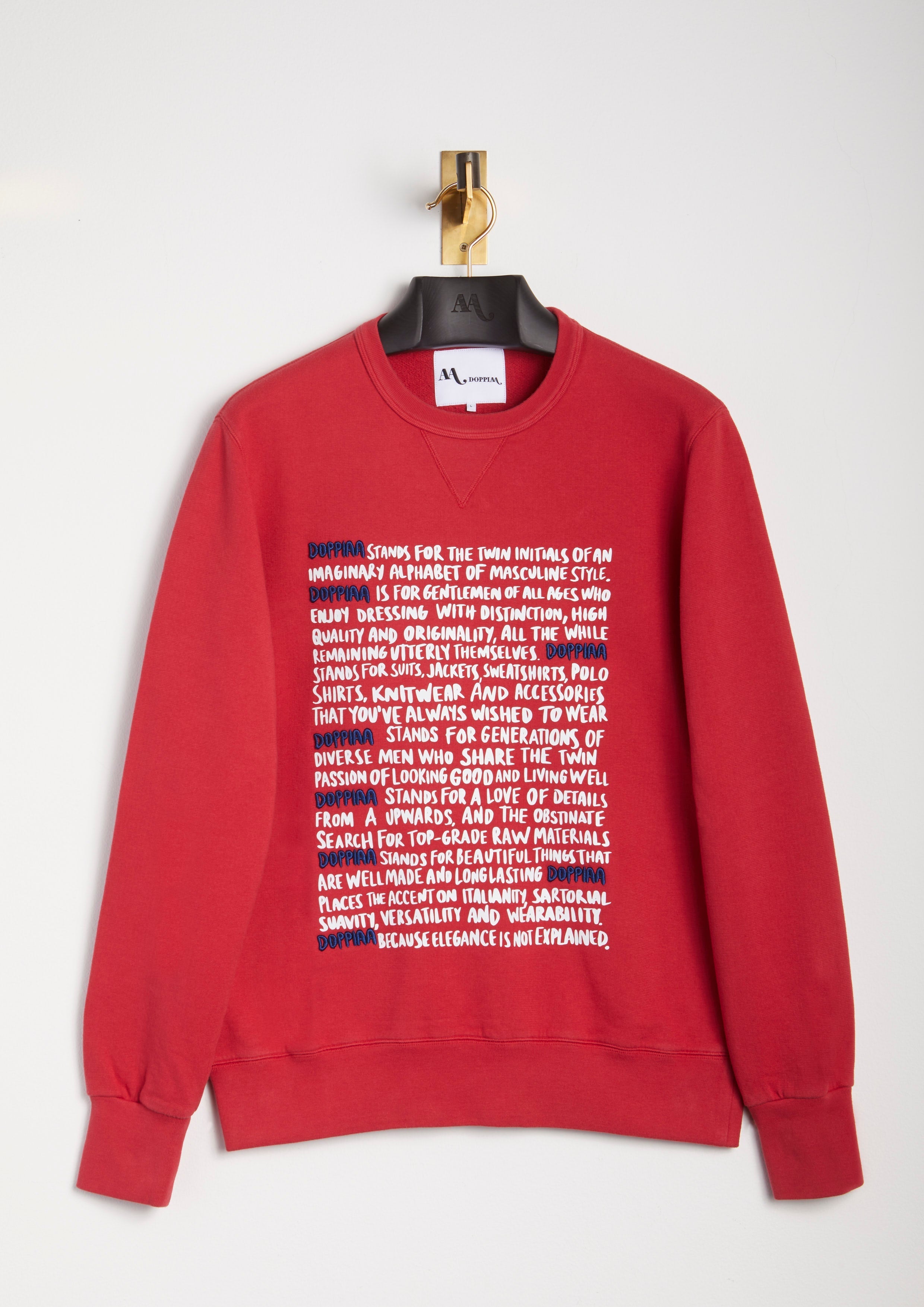 Aacaste Doppiaa Statement Crew Neck Sweatshirt Red Sweatshirts & Poloshirts