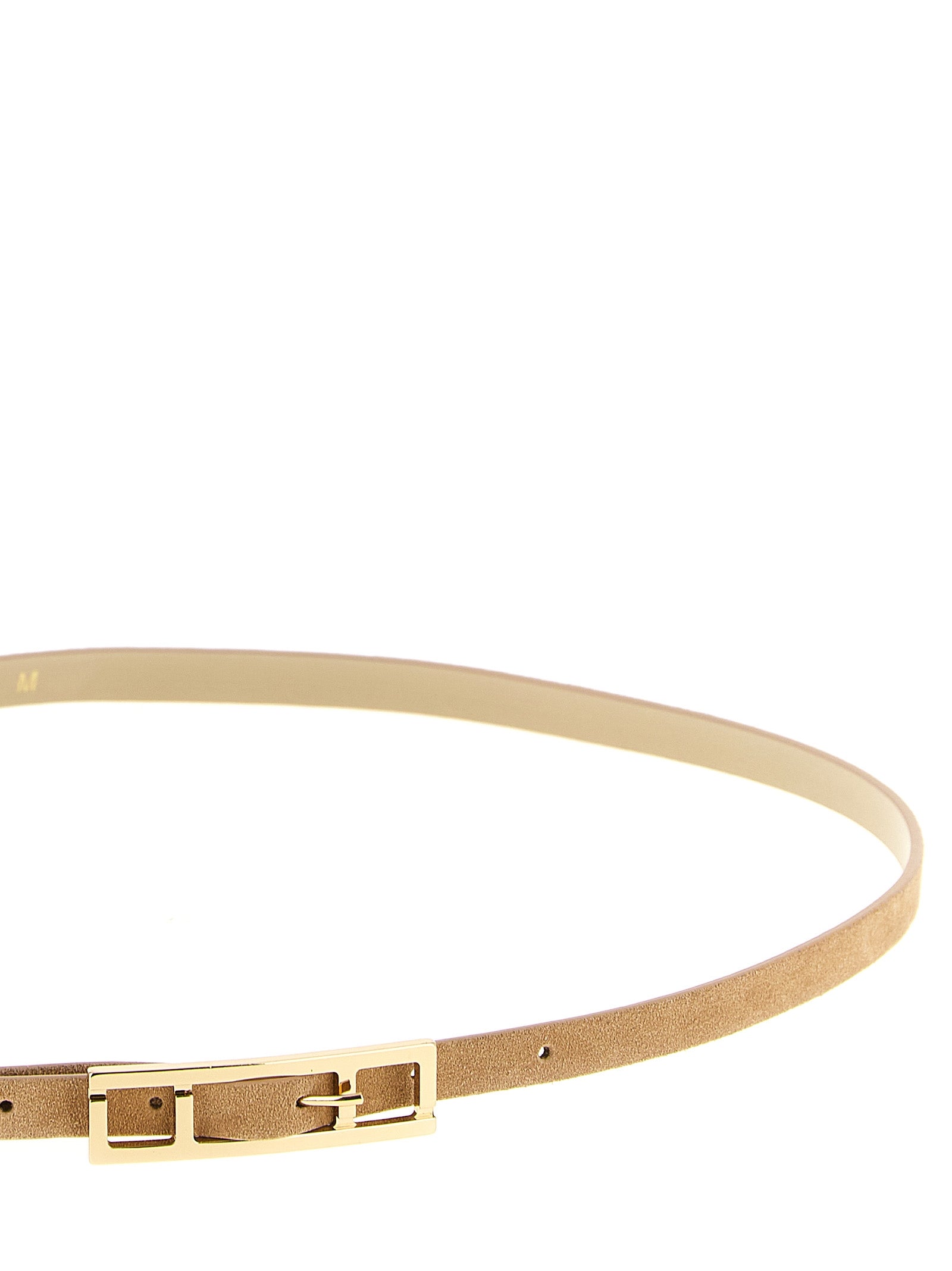 Suede belt Beige Calfskin Leather (bos Taurus)