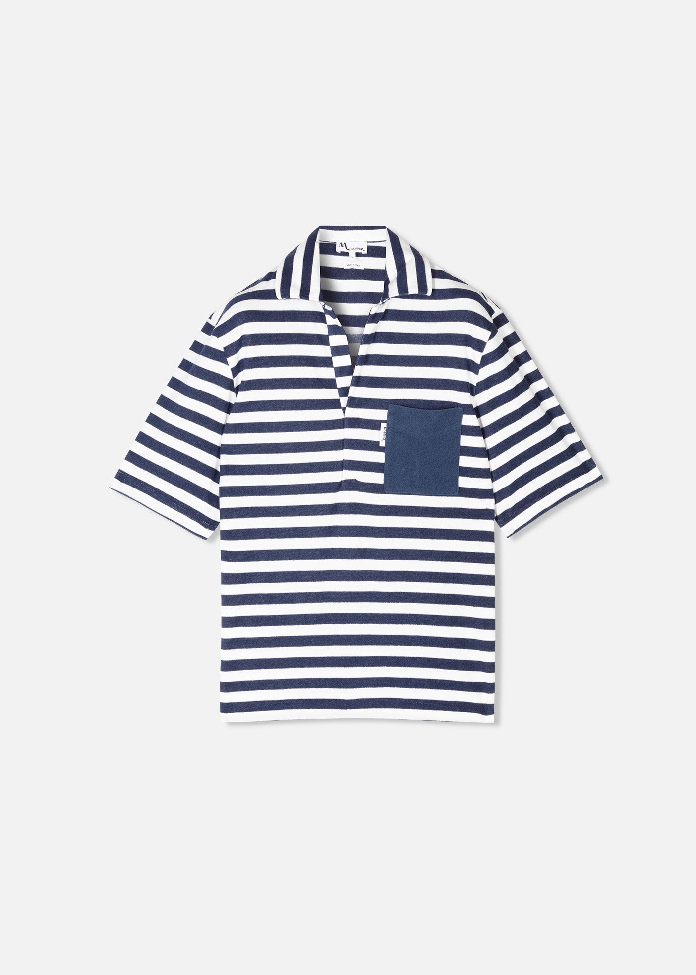 Aadeo Cotton - Terry Striped Poloshirt Blue Sweatshirts & Poloshirts