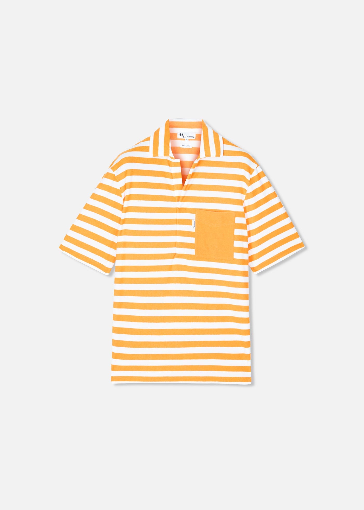Aadeo Cotton - Terry Striped Poloshirt Orange Sweatshirts & Poloshirts