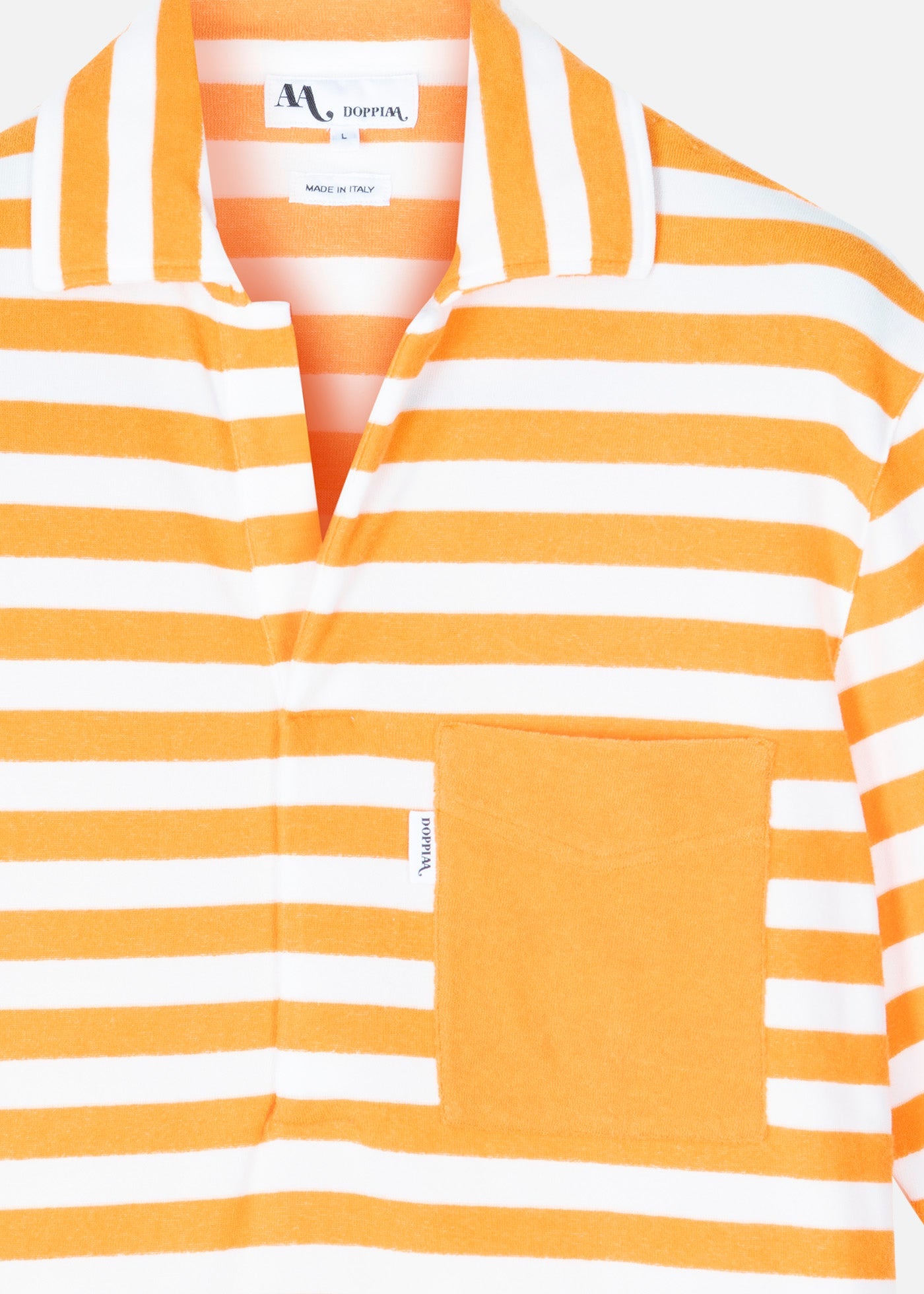 Aadeo Cotton - Terry Striped Poloshirt Orange Sweatshirts & Poloshirts
