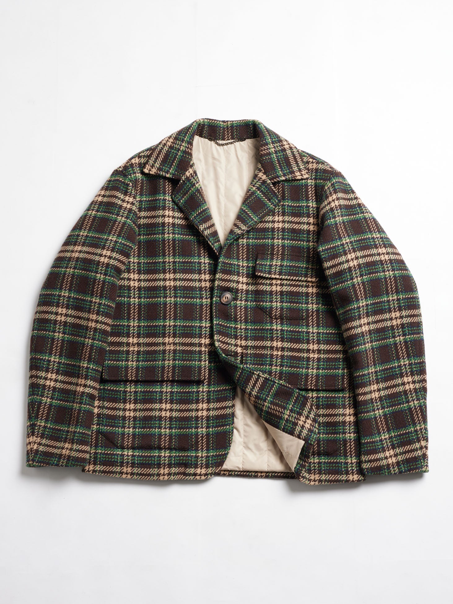 Aaderbale-P Checked Coat Green & Jackets