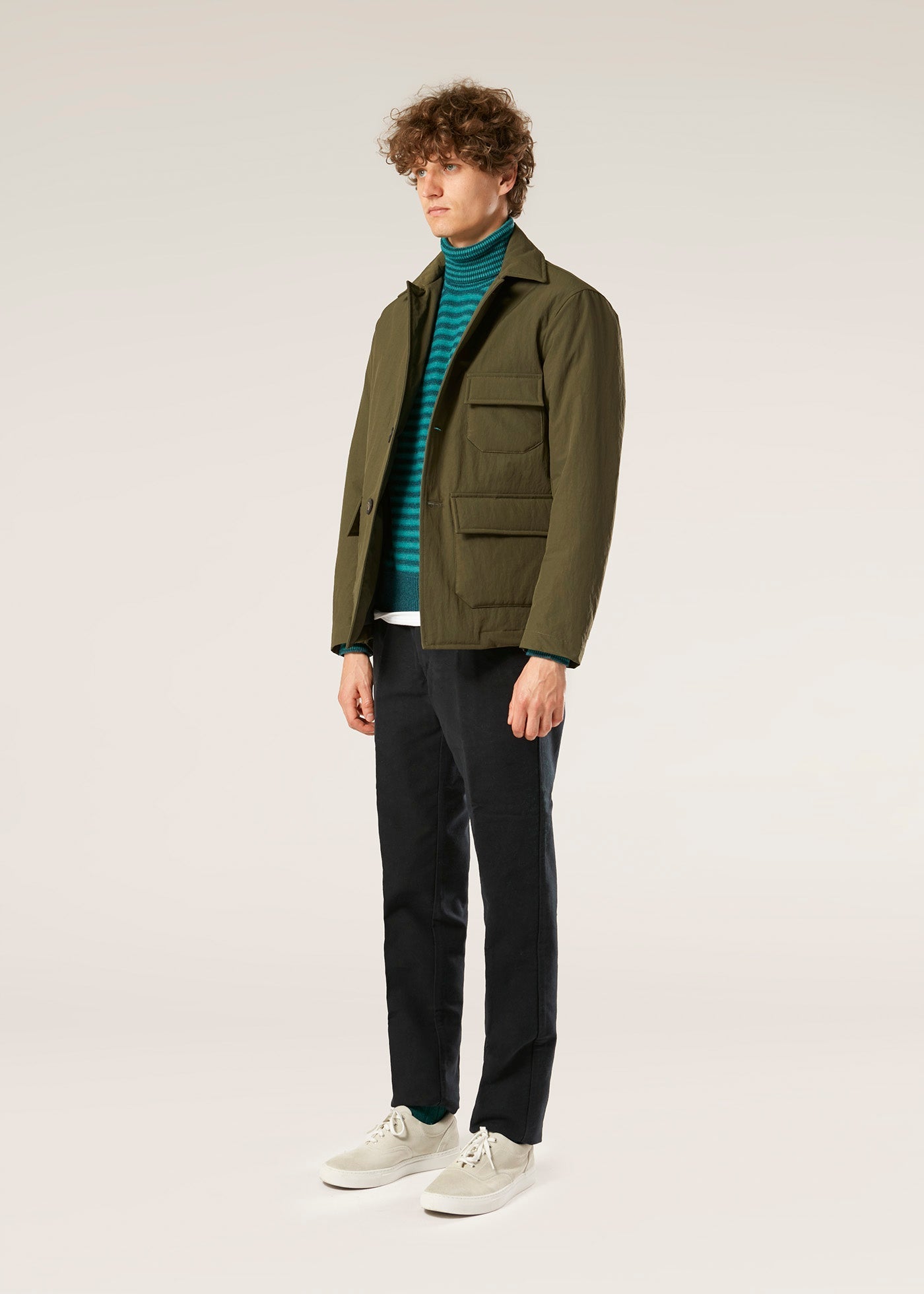 Aaderbale Nylon Padded Jacket Green Coats &