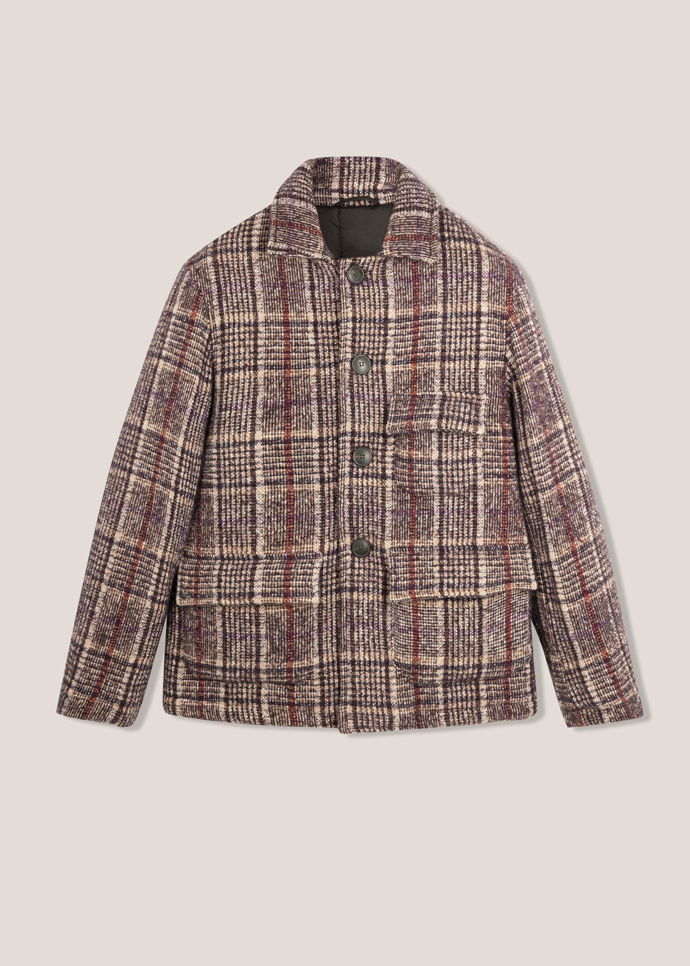 Aaderbale Wool Checked Jacket Purple Coats &