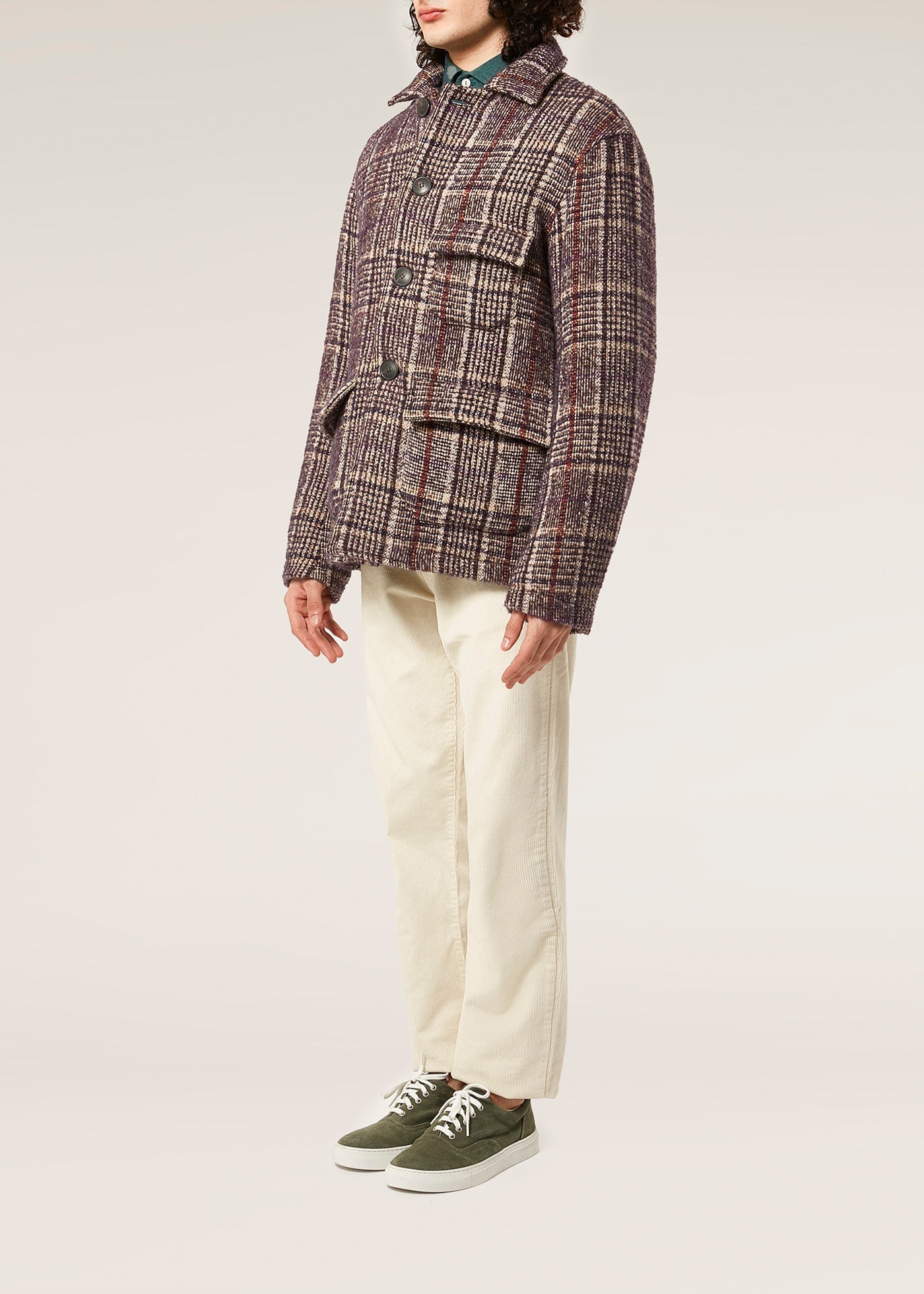 Aaderbale Wool Checked Jacket Purple Coats &