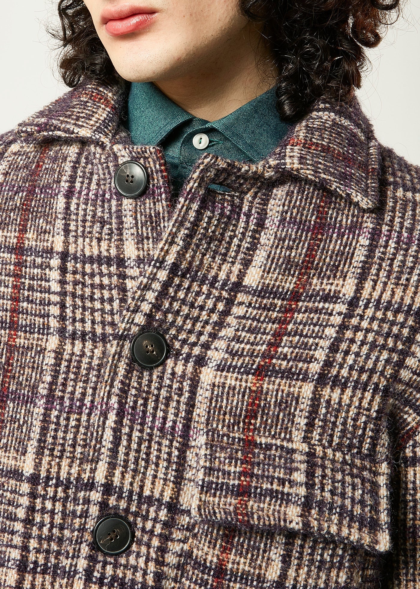 Aaderbale Wool Checked Jacket Purple Coats &