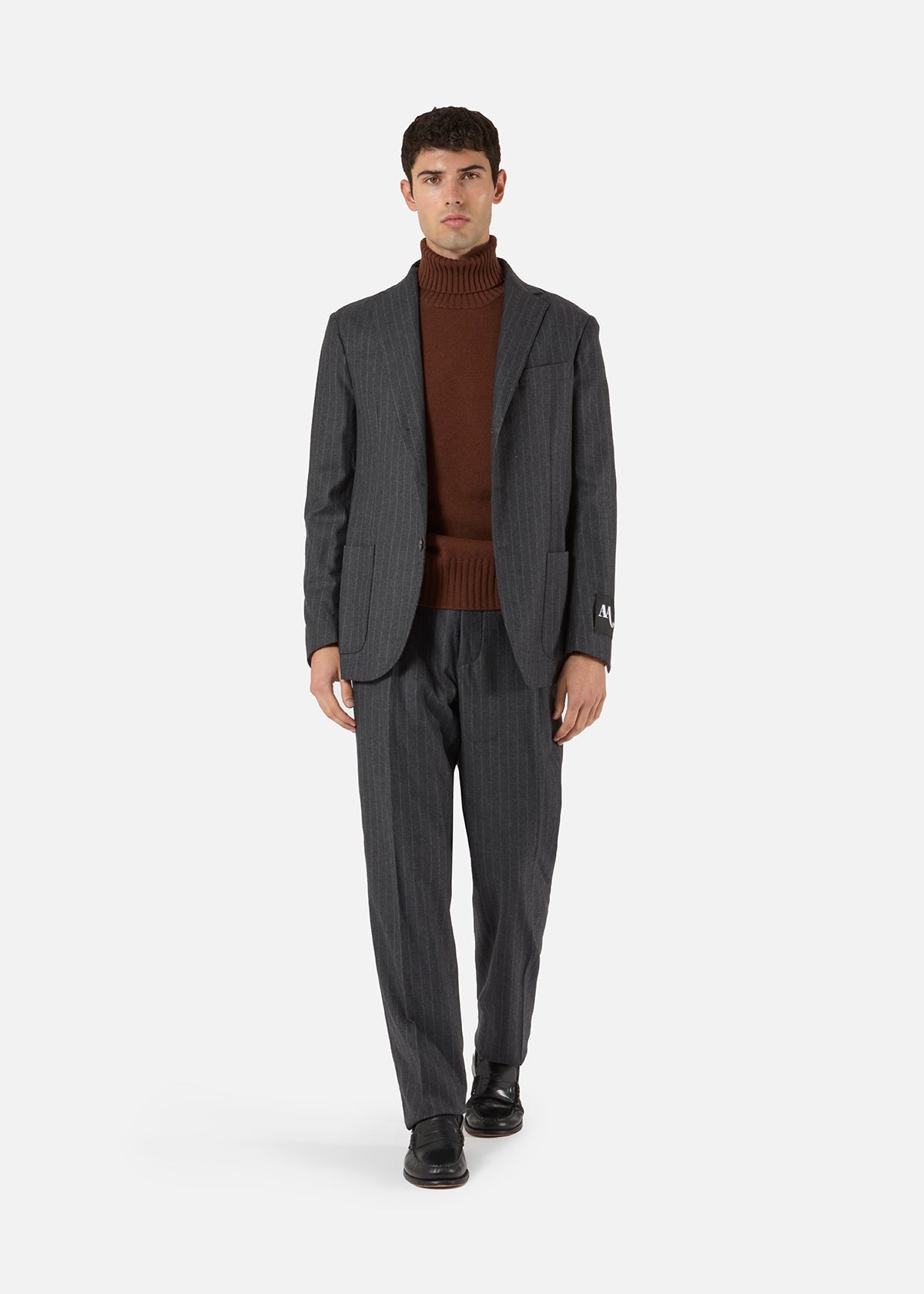 Aadroant Pinstripe Suit Grey Suits