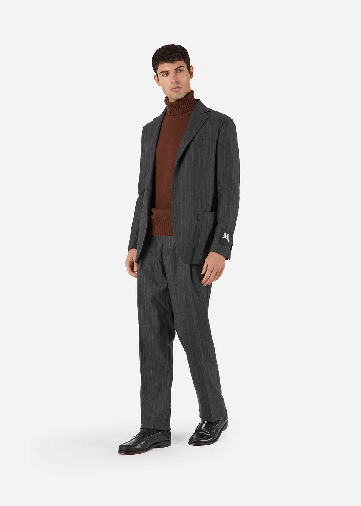 Aadroant Pinstripe Suit Grey Suits