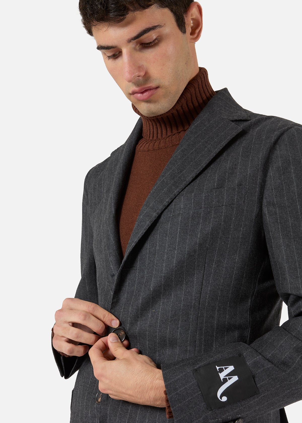 Aadroant Pinstripe Suit Grey Suits