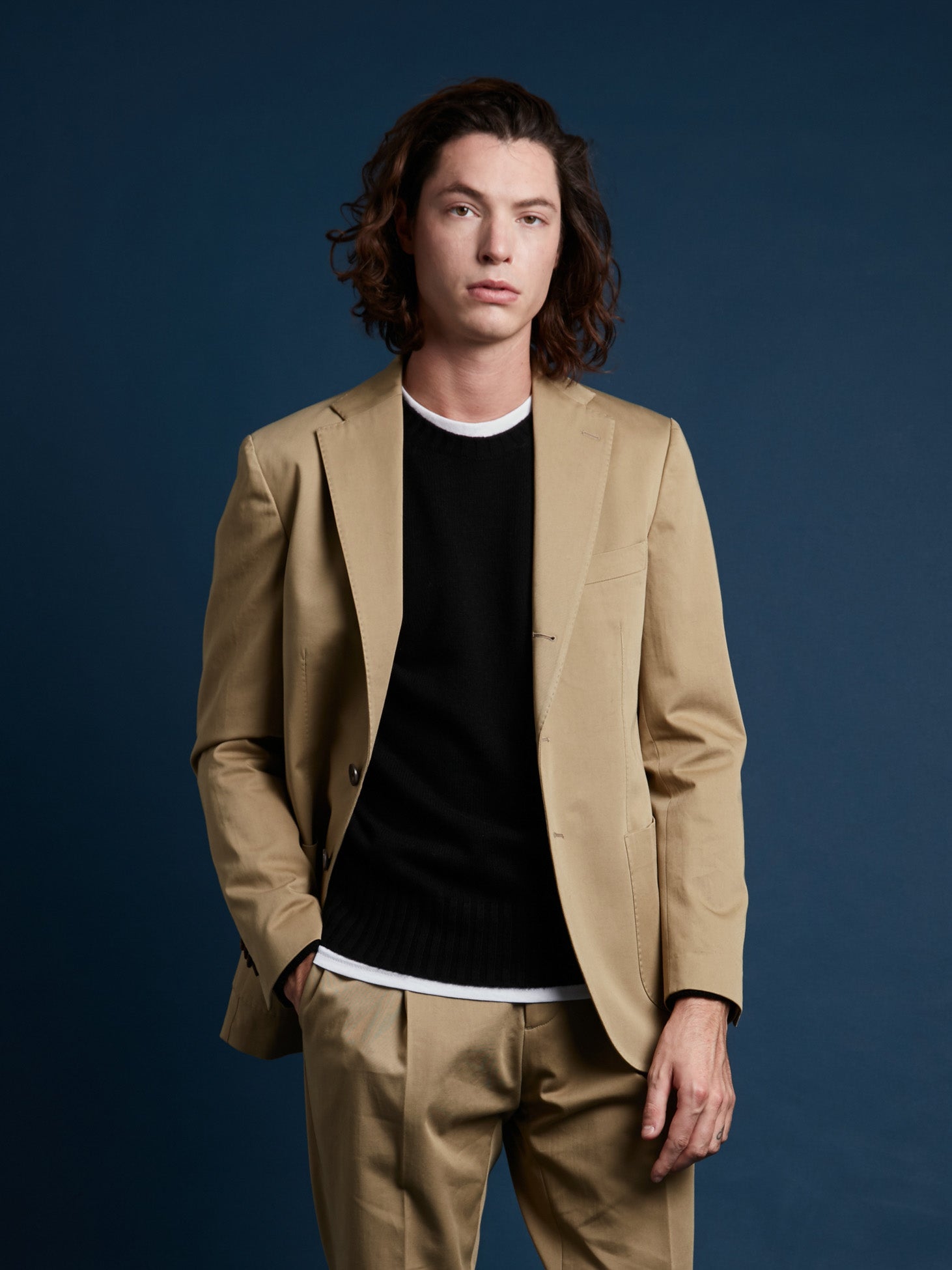 Aadroant Cotton Suit Beige Suits