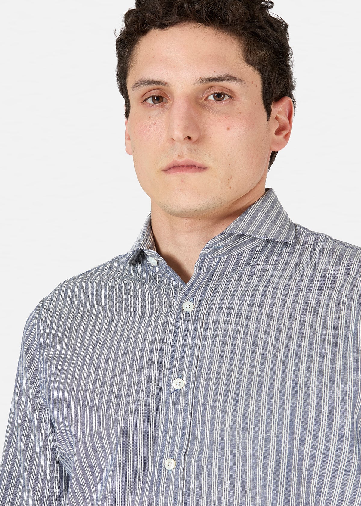 Aalassio French Collar Shirt Blue