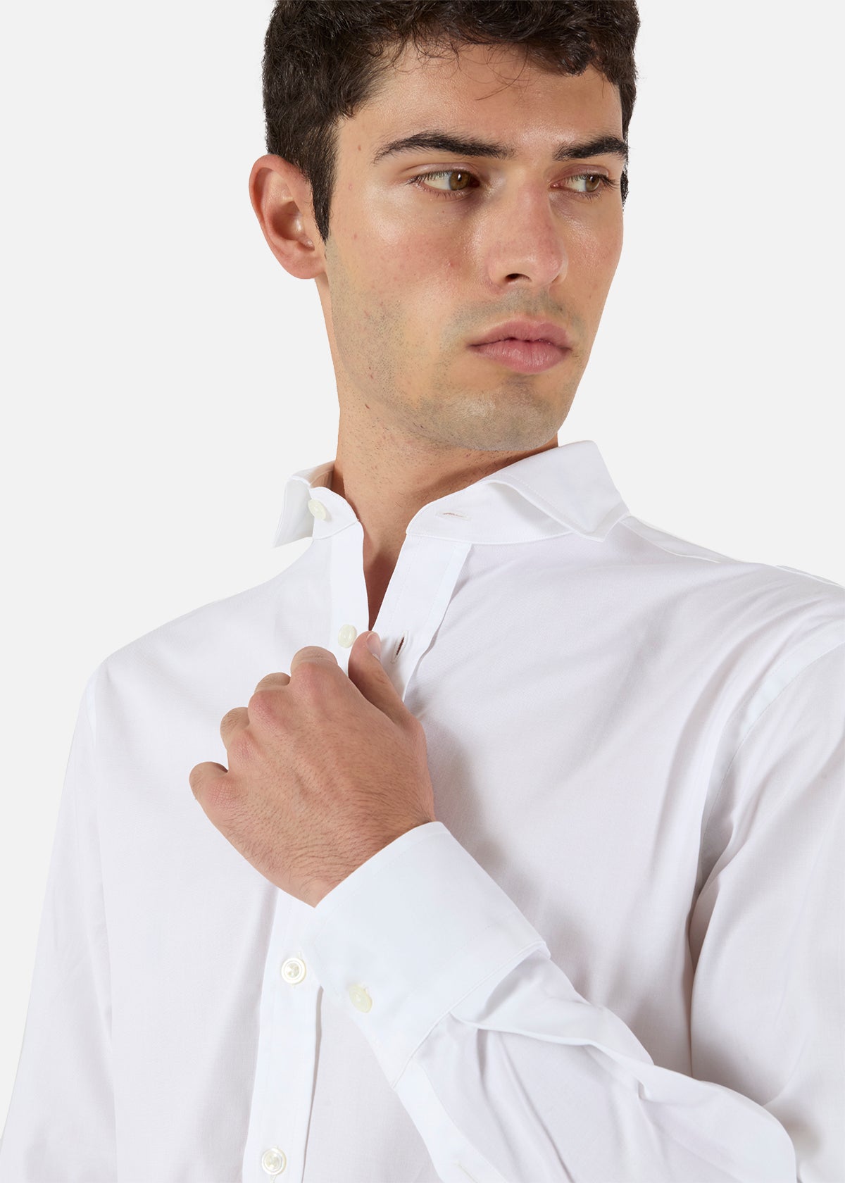 Aalassio French Collar Oxford Shirt White