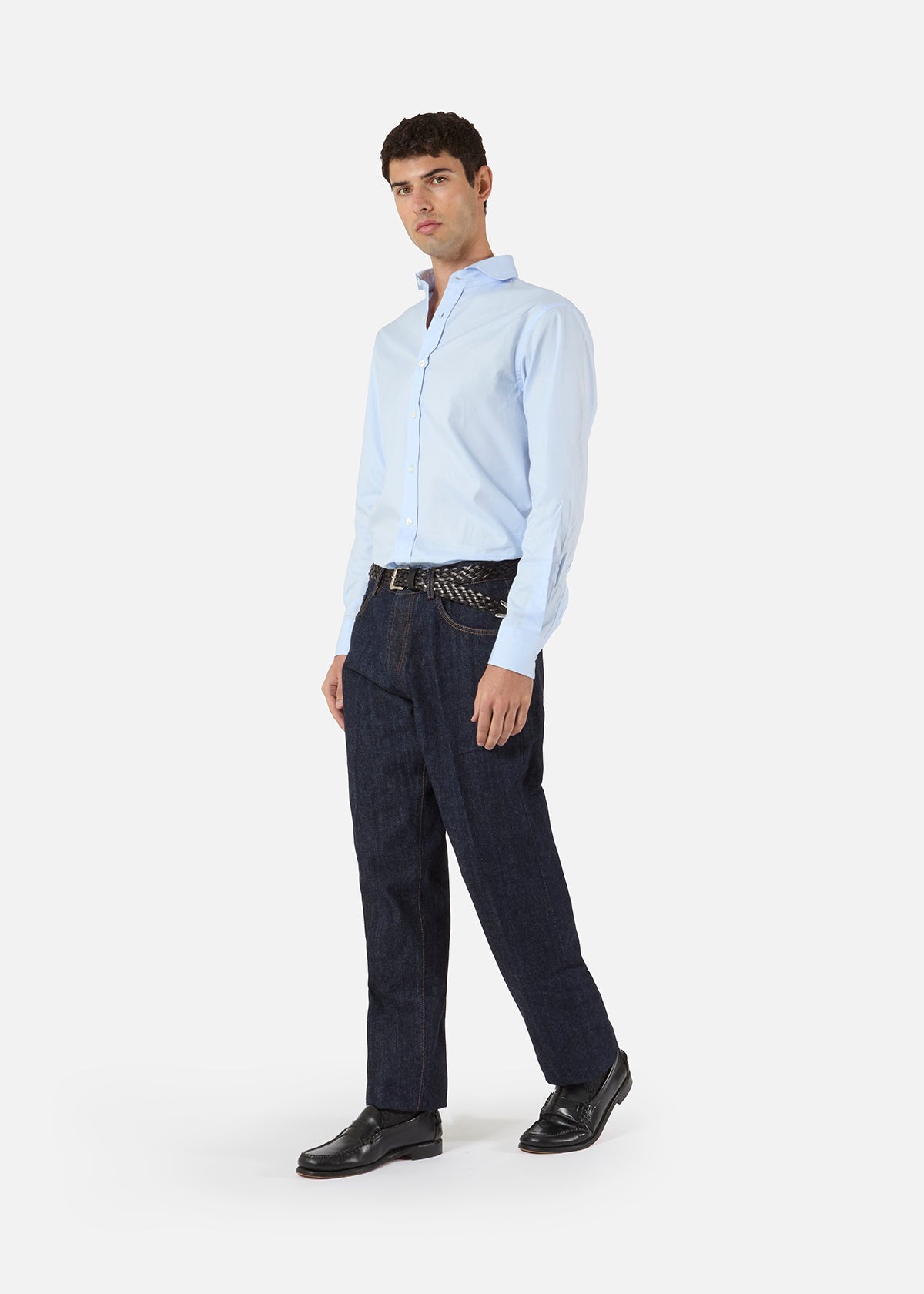 Aalassio French Collar Oxford Shirt Lightblue