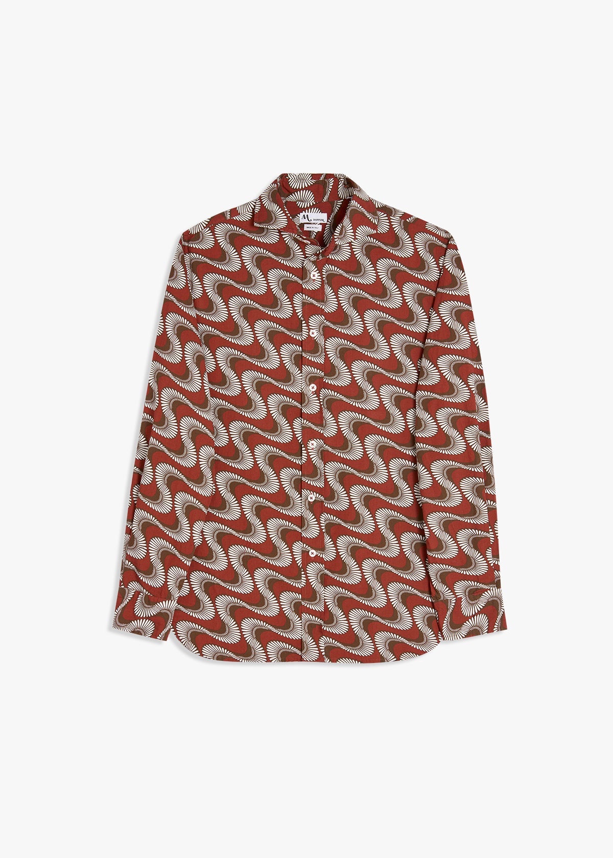 Aalassio French Collar Printed Shirt Red