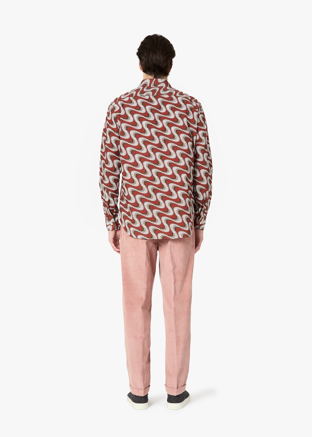 Aalassio French Collar Printed Shirt Red