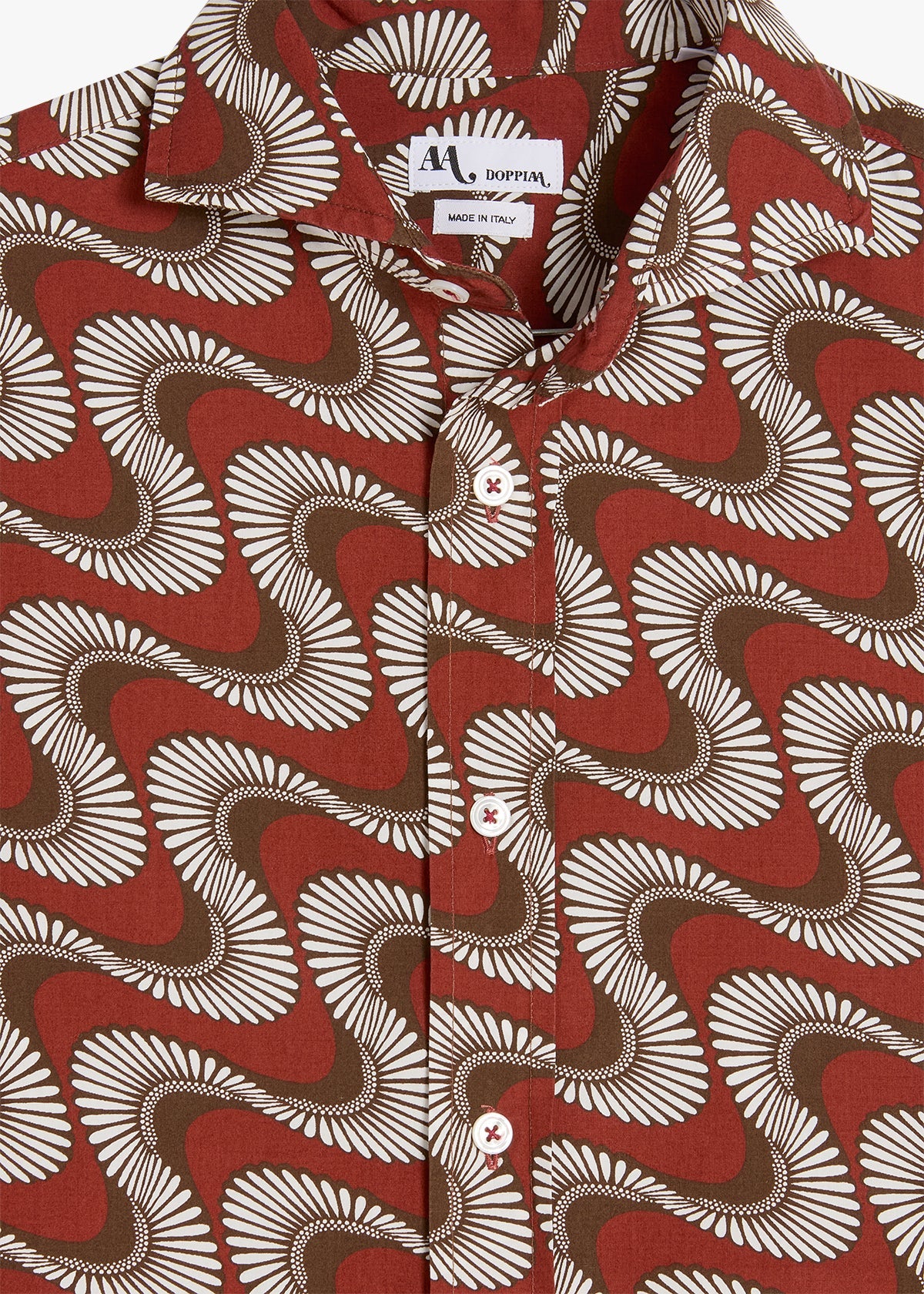 Aalassio French Collar Printed Shirt Red