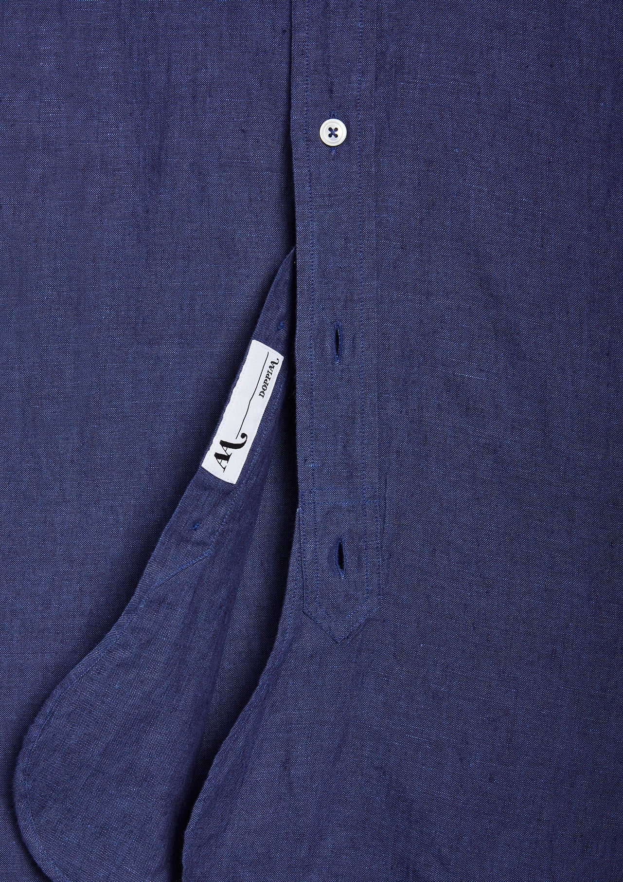Aalbenga Solid Linen Shirt Blue