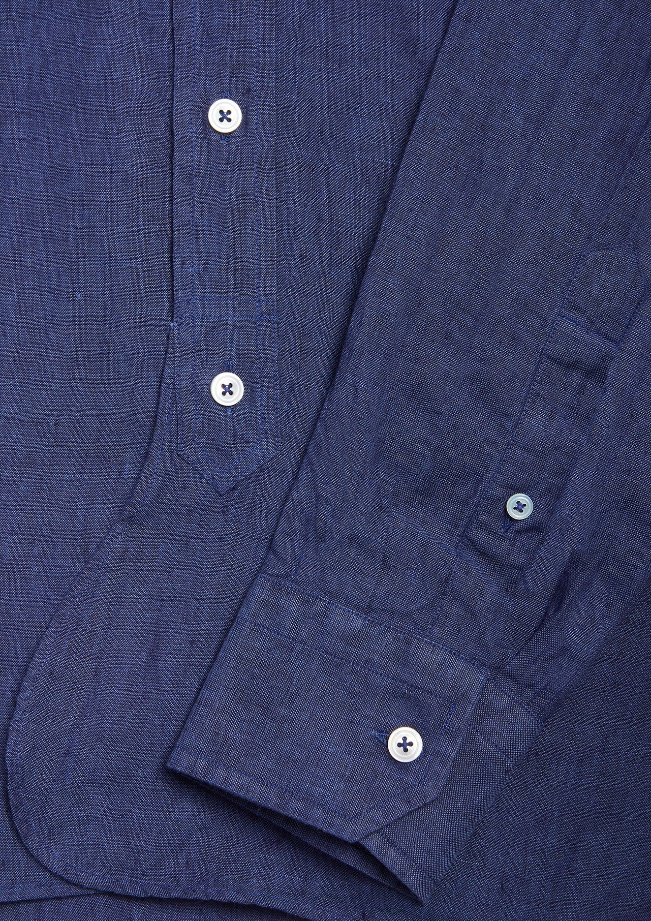 Aalbenga Solid Linen Shirt Blue