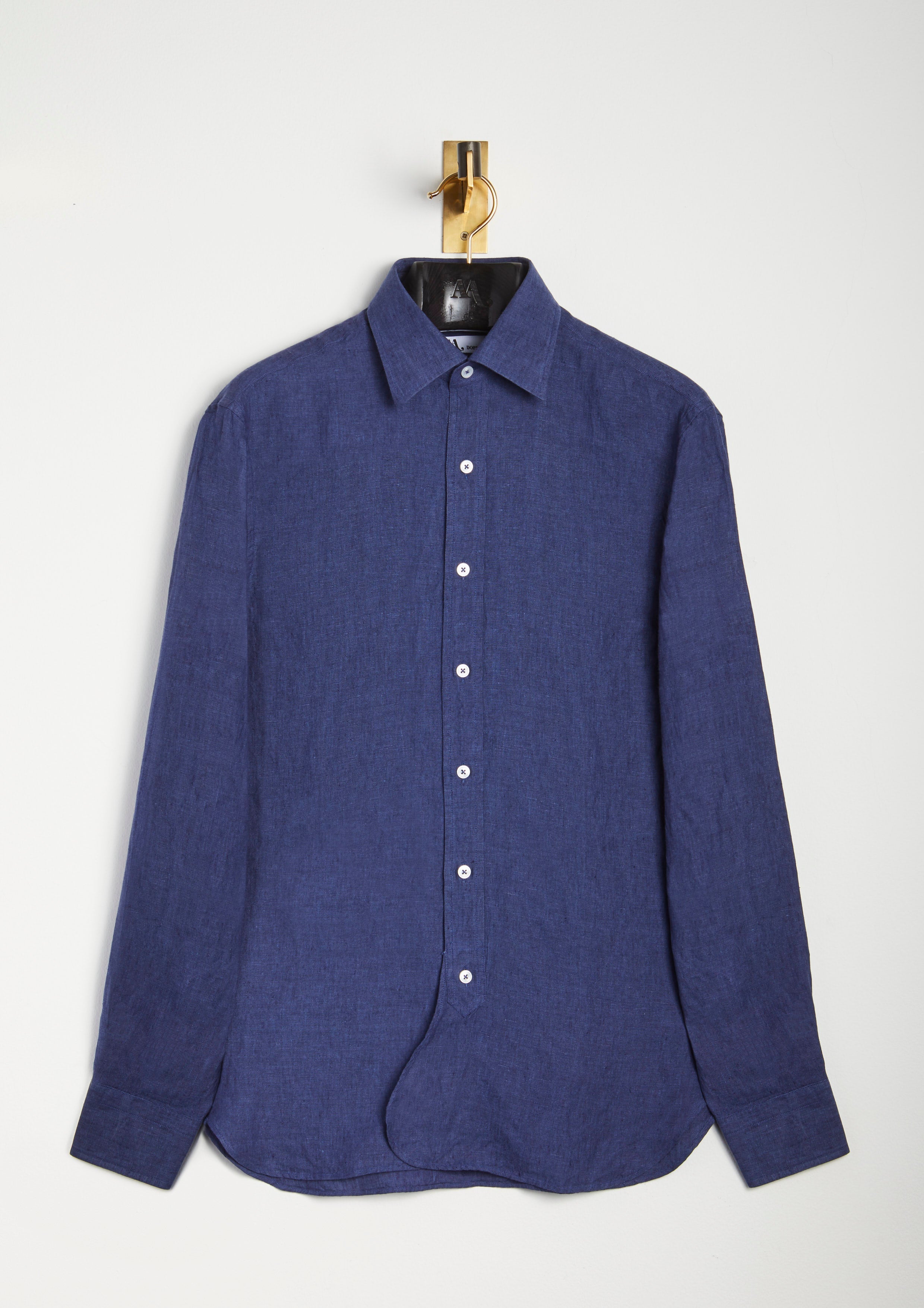 Aalbenga Solid Linen Shirt Blue