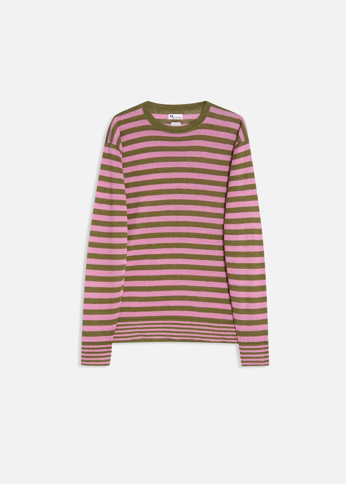 Aalfeo Striped Knitted Tshirt Pink T-shirt