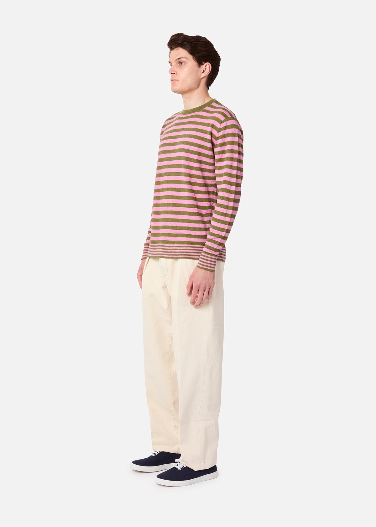 Aalfeo Striped Knitted Tshirt Pink T-shirt