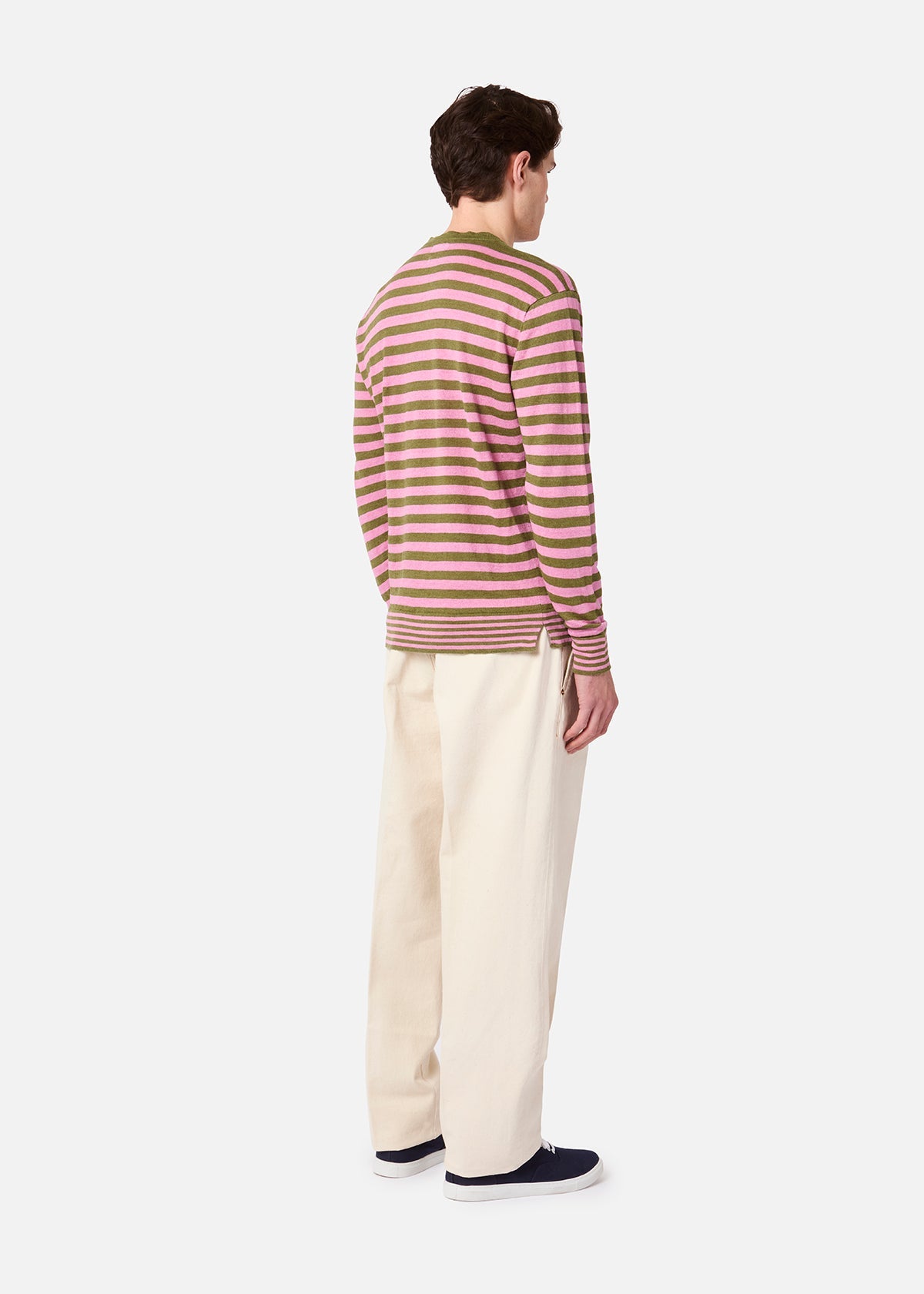 Aalfeo Striped Knitted Tshirt Pink T-shirt