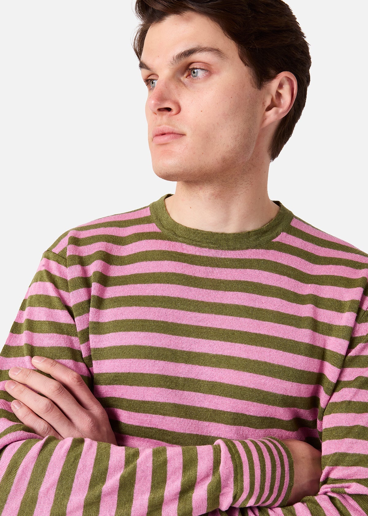 Aalfeo Striped Knitted Tshirt Pink T-shirt