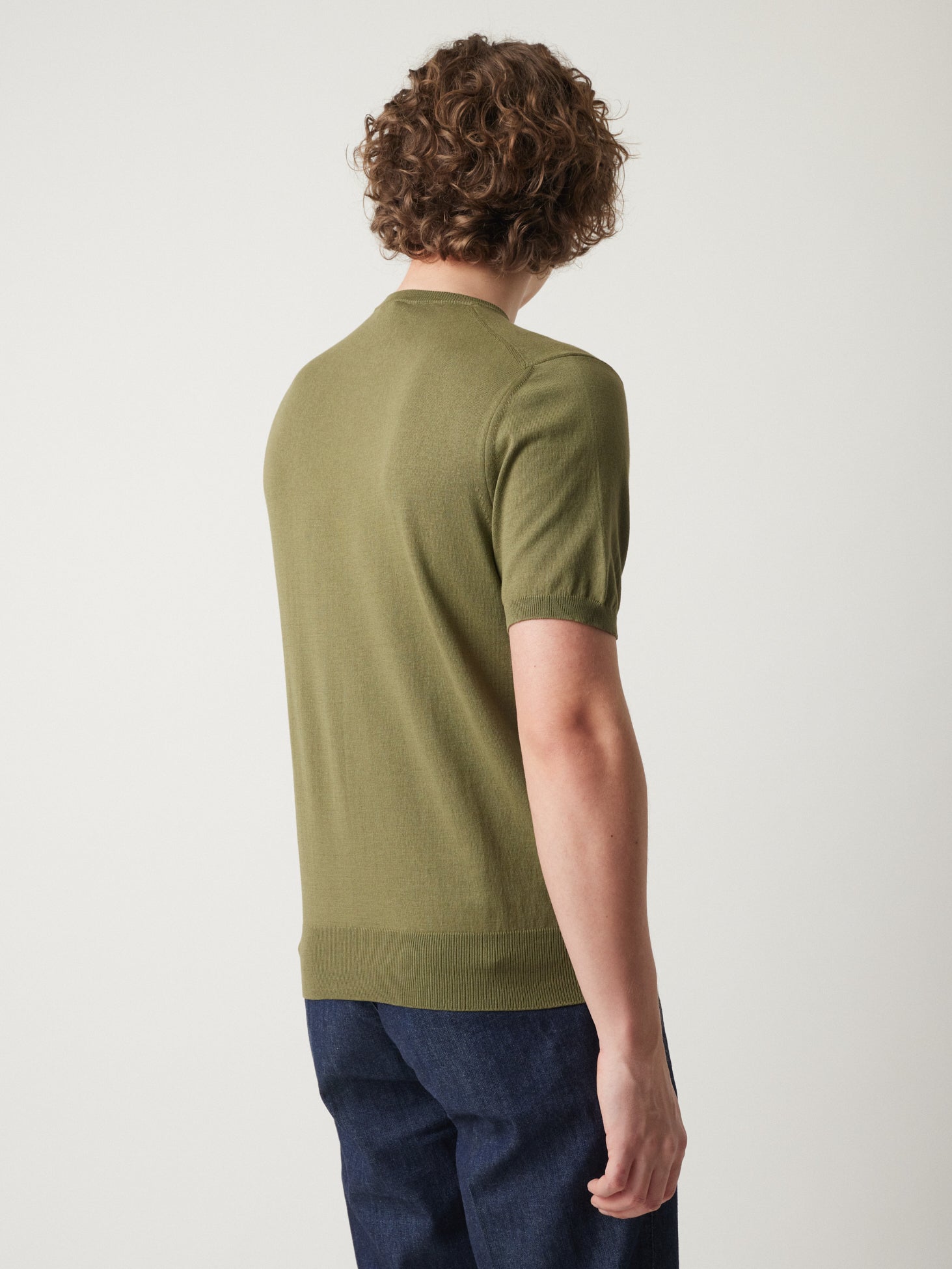 Aalfeo Crewneck Sweater With Short Sleeves Green T-shirt