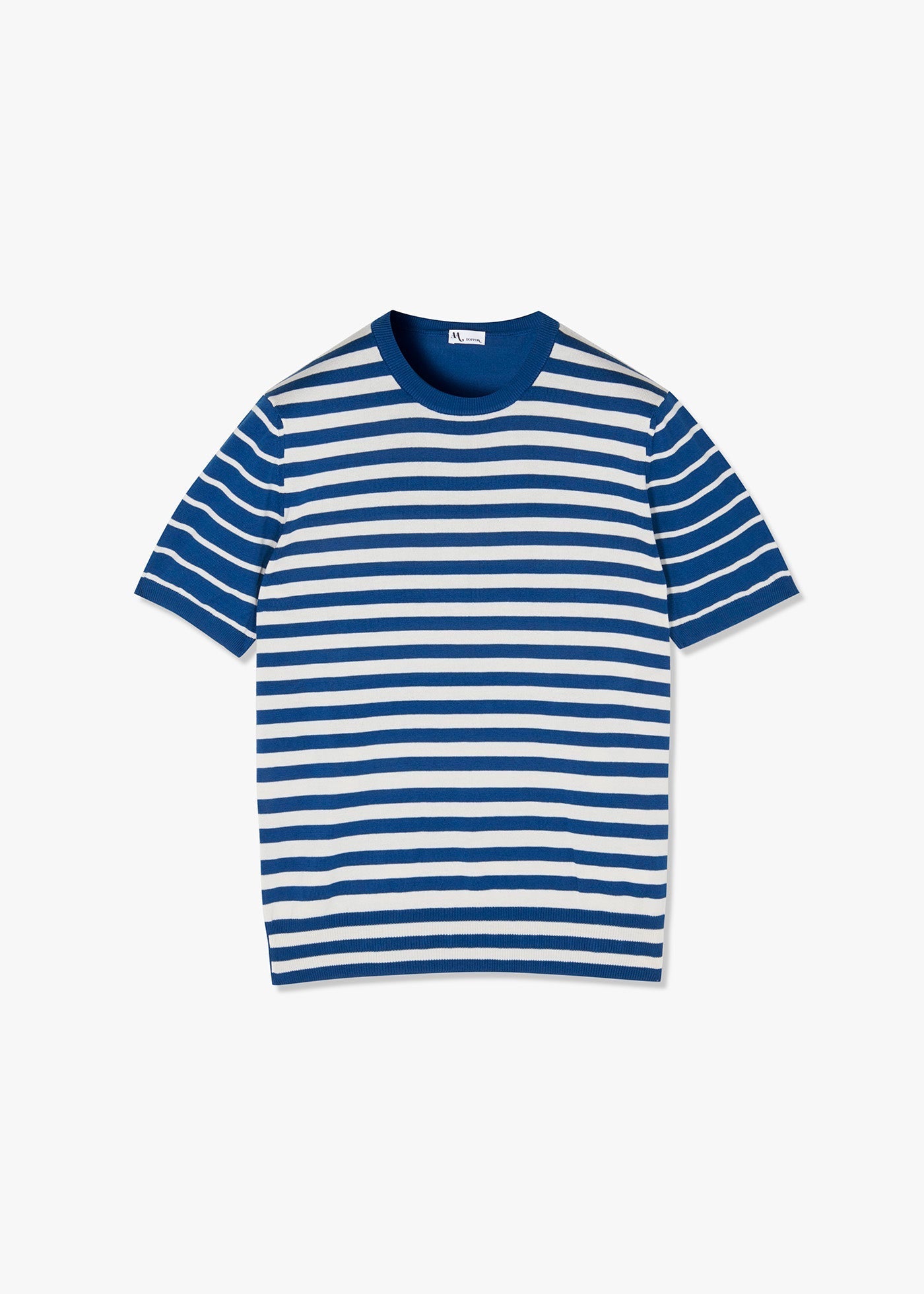 Aalfeo Striped Knitted T-Shirt Blue