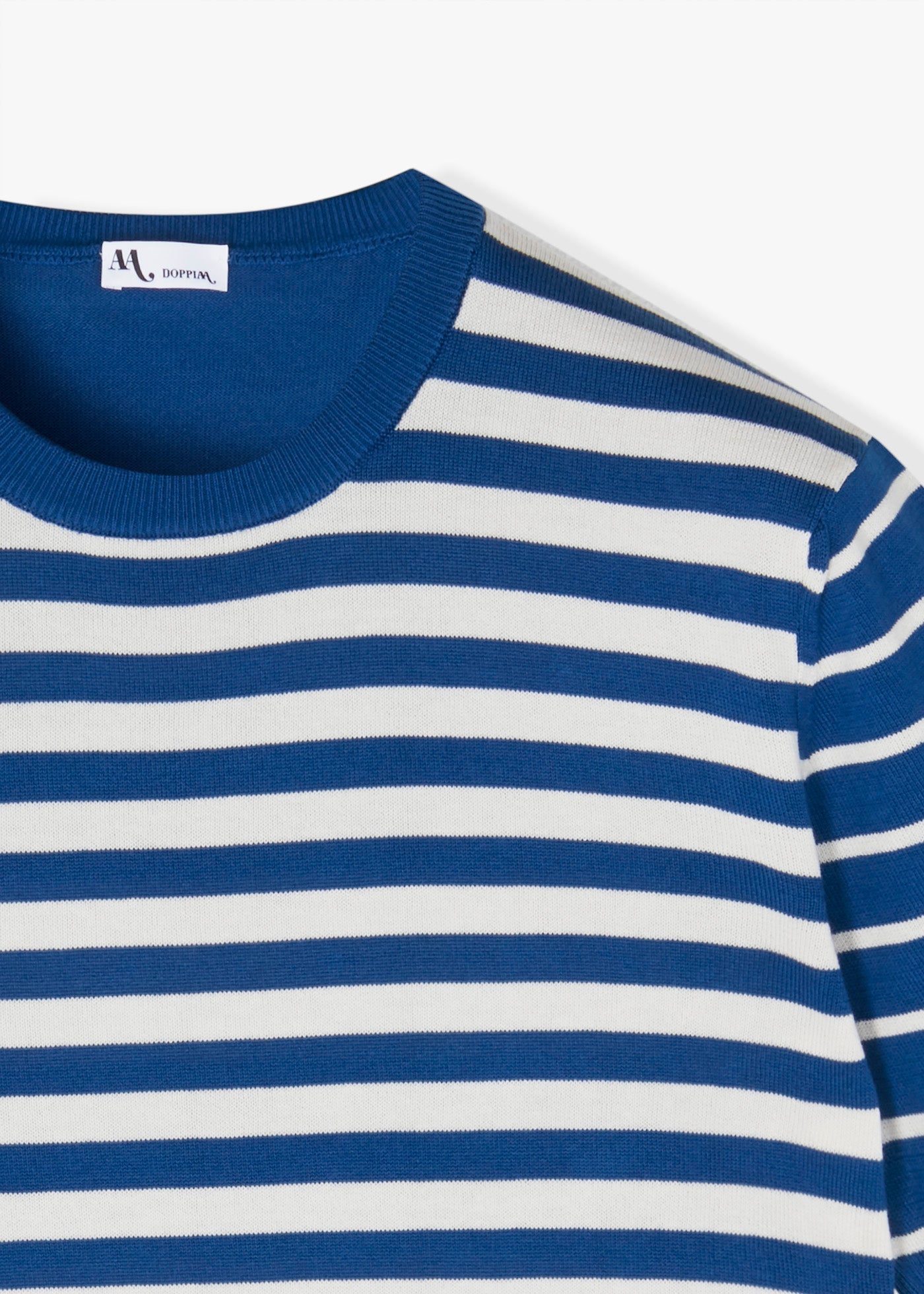 Aalfeo Striped Knitted T-Shirt Blue