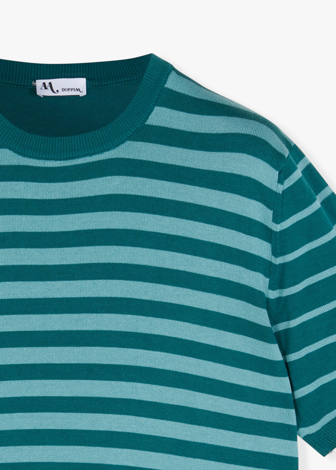 Aalfeo Striped Knitted Tshirt Darkgreen T-shirt