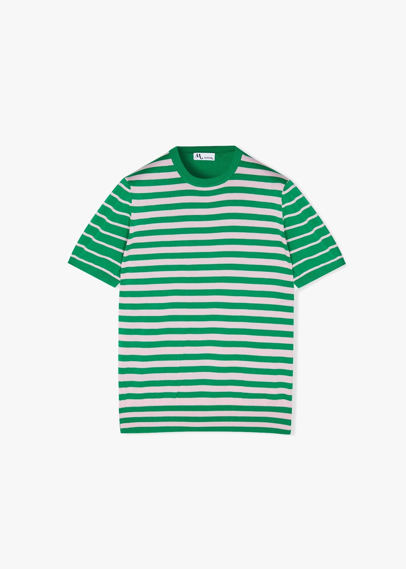 Aalfeo Striped Knitted Tshirt Green T-shirt