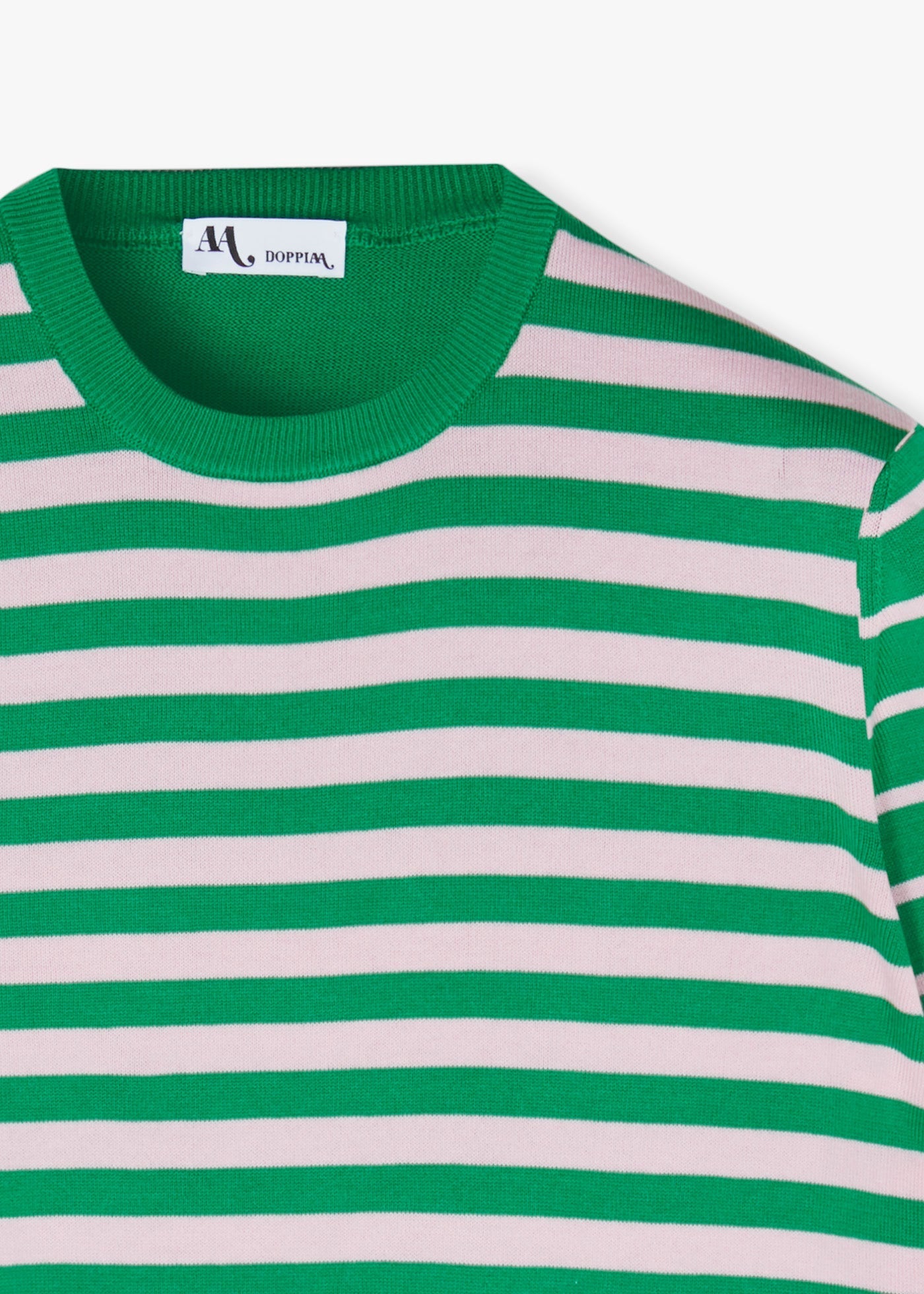 Aalfeo Striped Knitted Tshirt Green T-shirt