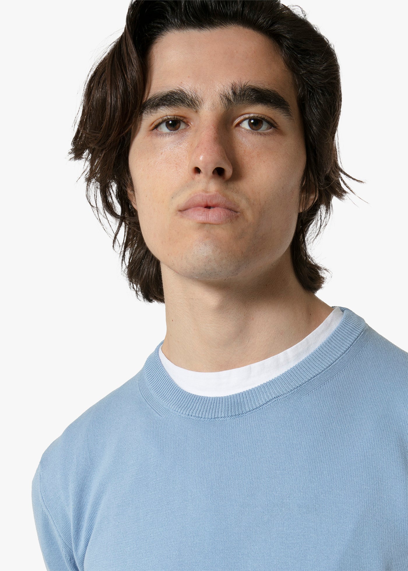 Aalfeo Knitted Tshirt Lightblue T-shirt