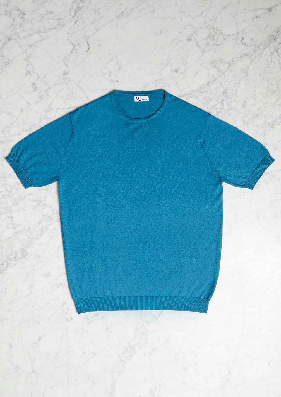 Aalfeo Cotton Knitted T-Shirt Lightblue