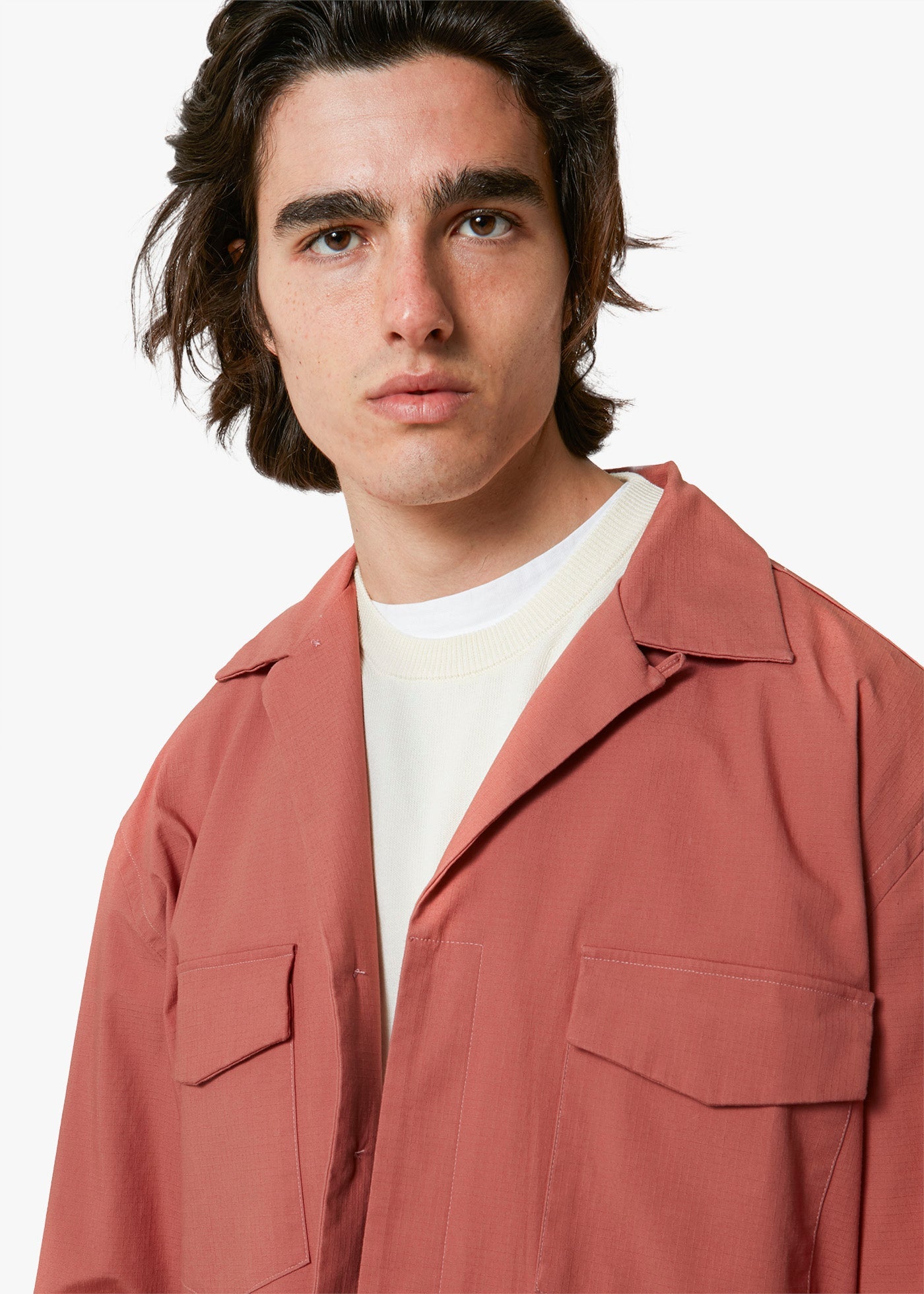 Aalgeri Long Sleeves Overshirt Pink Shirt