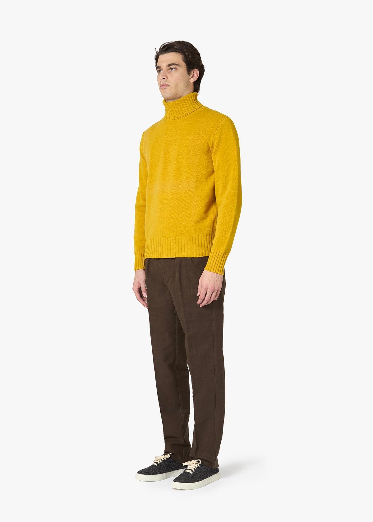 Aalghero Straight-Leg Pleated Moleskin Trousers Brown