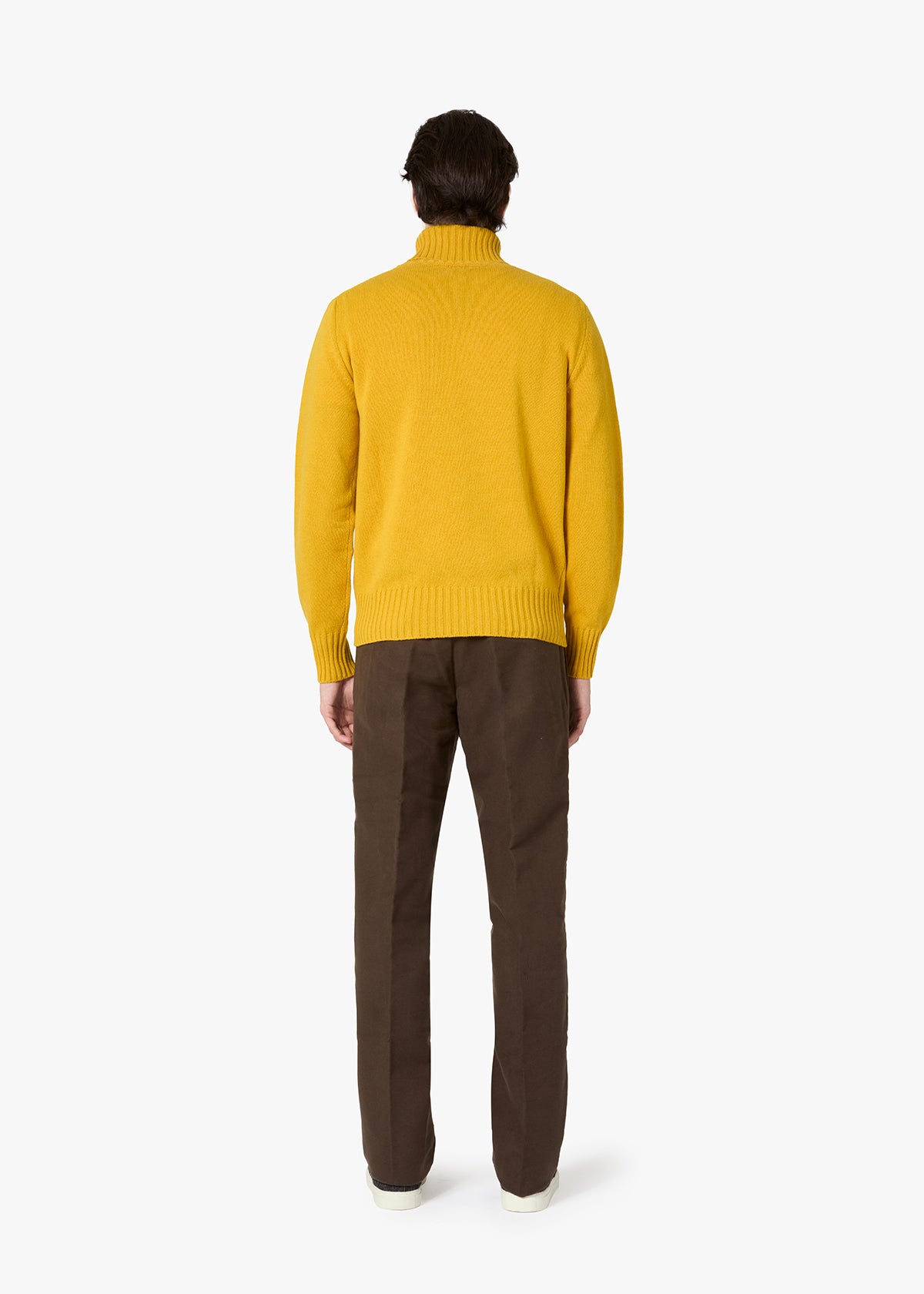 Aalghero Straight-Leg Pleated Moleskin Trousers Brown