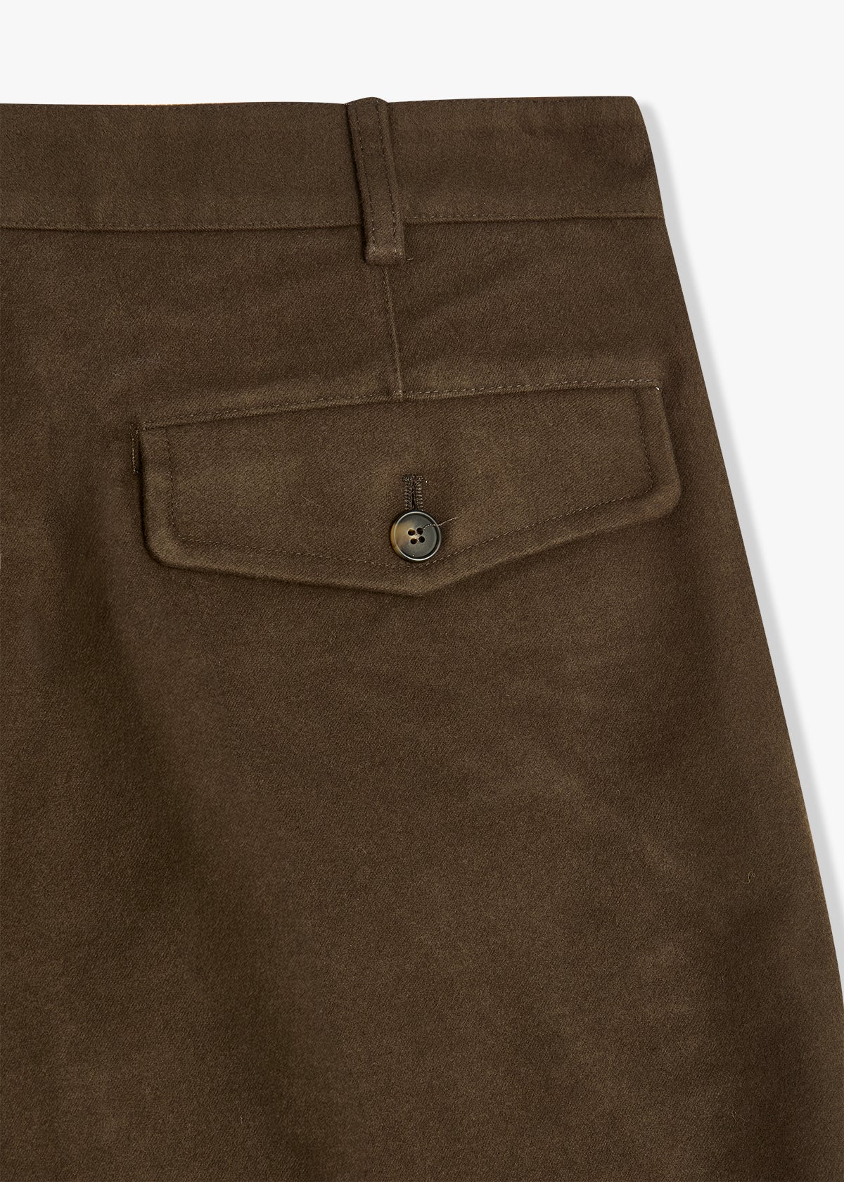 Aalghero Straight-Leg Pleated Moleskin Trousers Brown