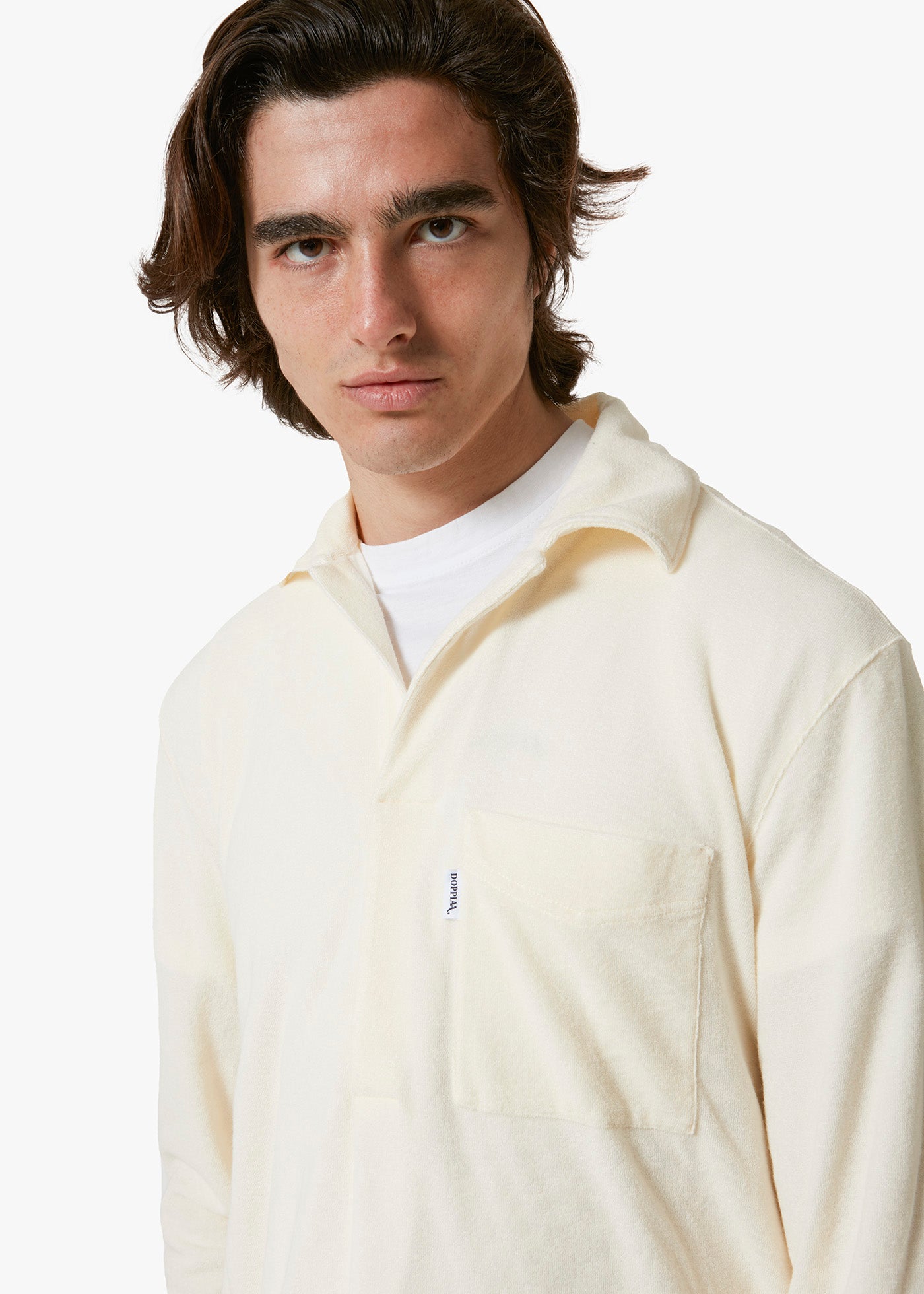 Aalice Cotton - Terry Poloshirt White Sweatshirts & Poloshirts