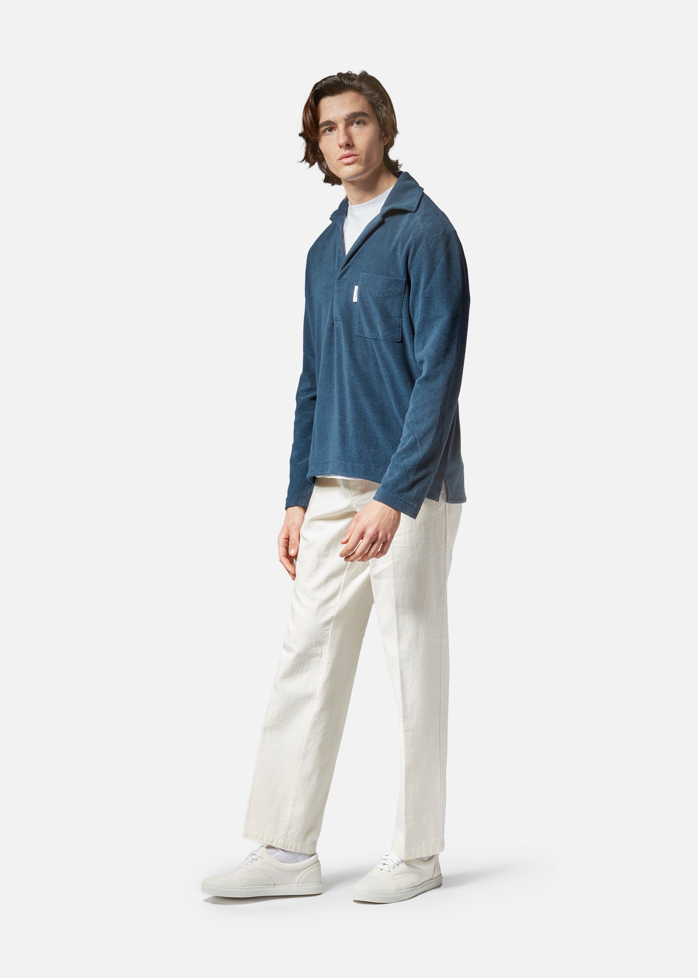 Aalice Cotton - Terry Poloshirt Navy Sweatshirts & Poloshirts