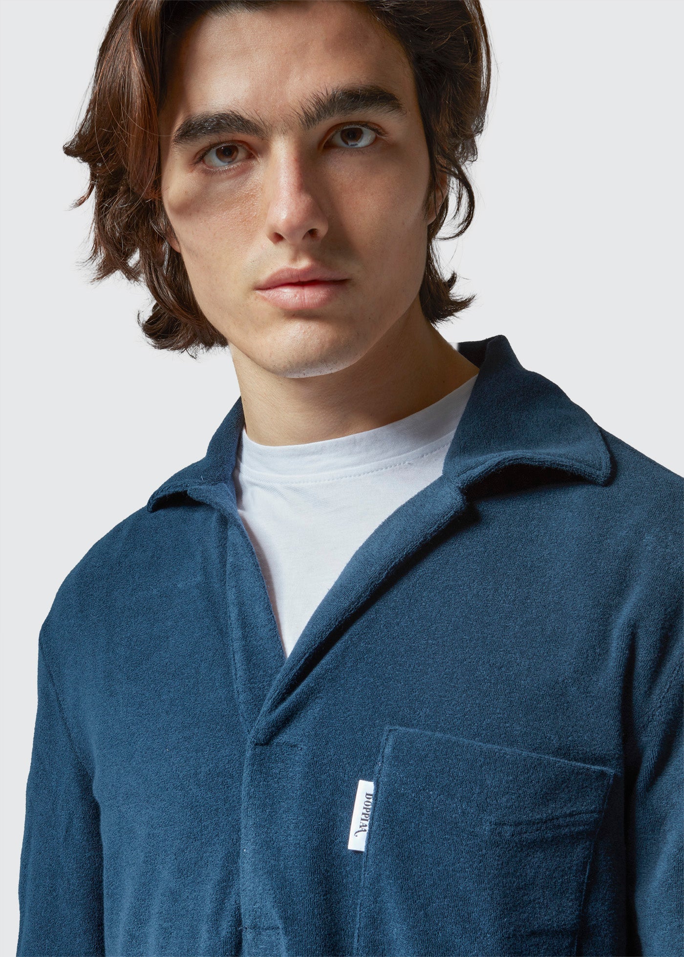 Aalice Cotton - Terry Poloshirt Navy Sweatshirts & Poloshirts