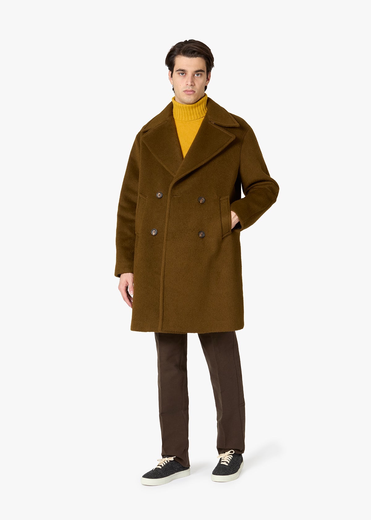 Aalbany Double-Breasted Coat Brown & Jackets