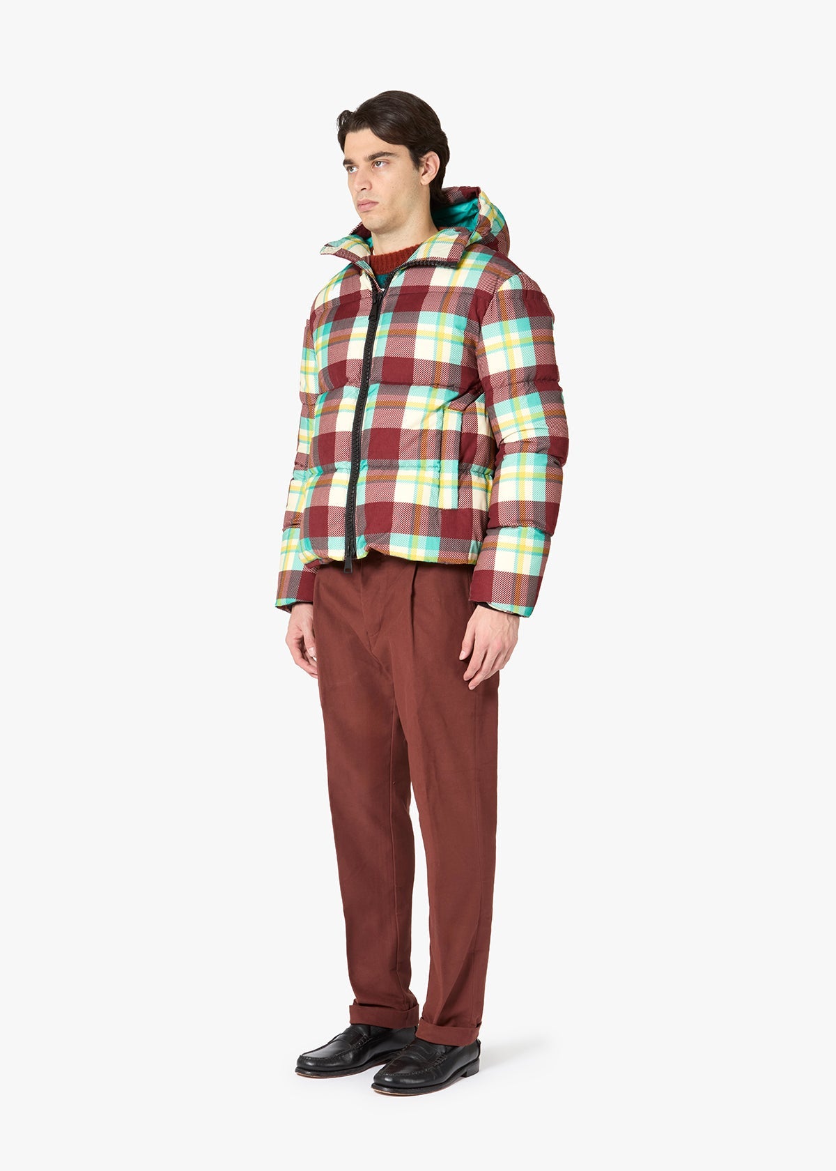Aalvaro Checked Down Jacket Brown Coats &