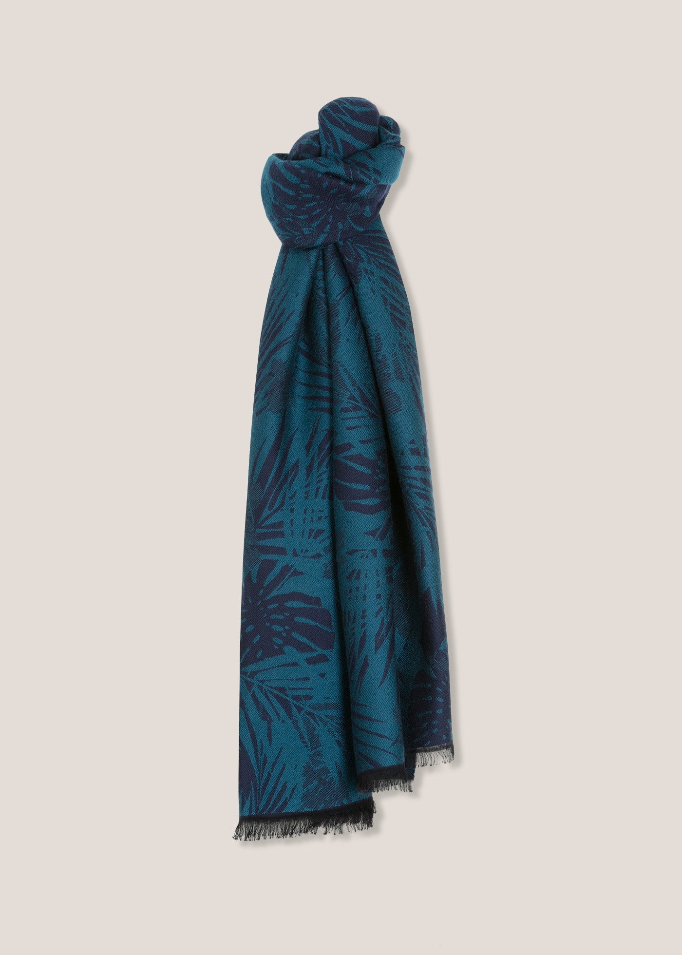 Aamata Wool Floral Scarf Blue Accessory